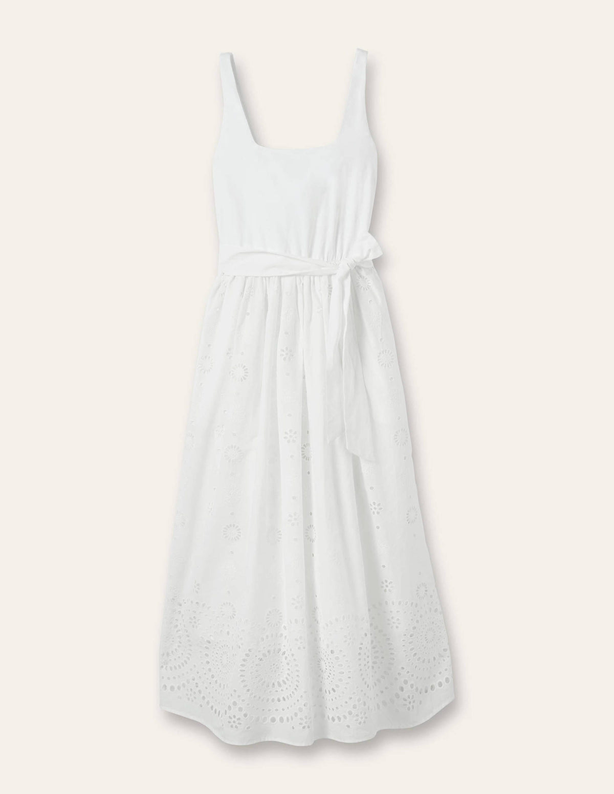 Midikleid mit Lochstickereimix-Weiß - Image 5
