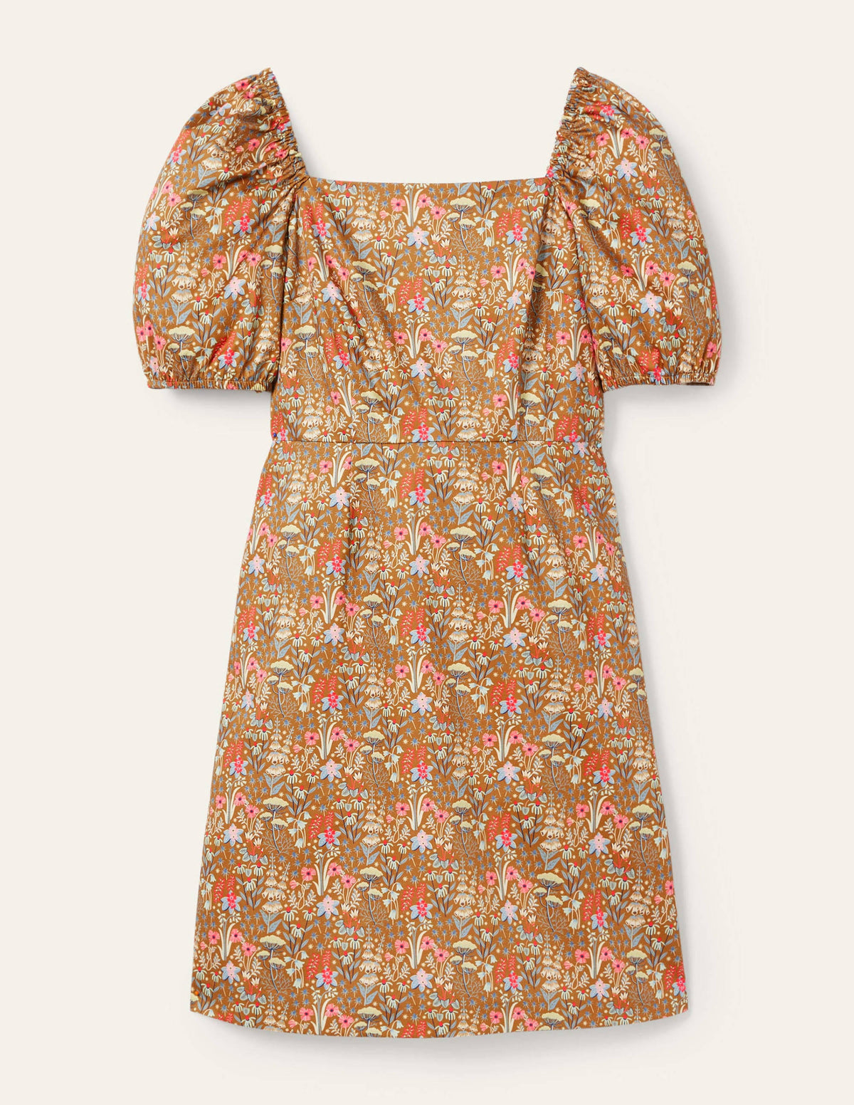 Minikleid mit Puffärmeln-Weihrauch, Wildblumenblüten - Image 5