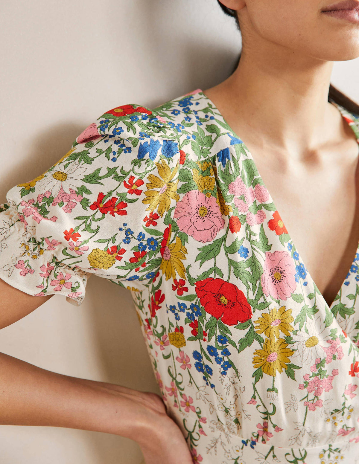 Tessa Maxikleid-Naturweiß, Gartenblumen - Image 2