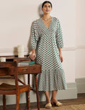 Anita Jersey-Midikleid-Efeugrün, Orientalische Blüten