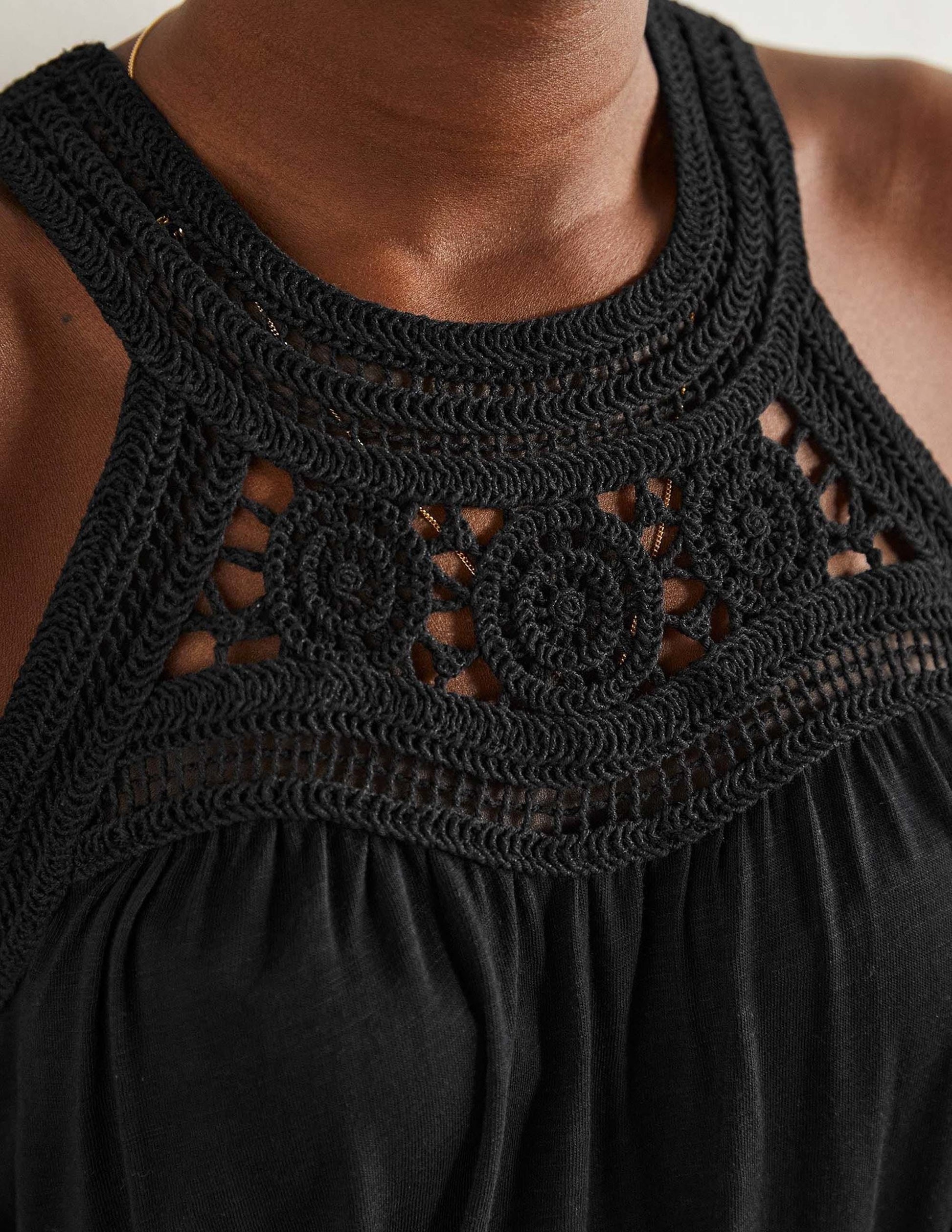 Robe midi Anais en jersey-Noir-7