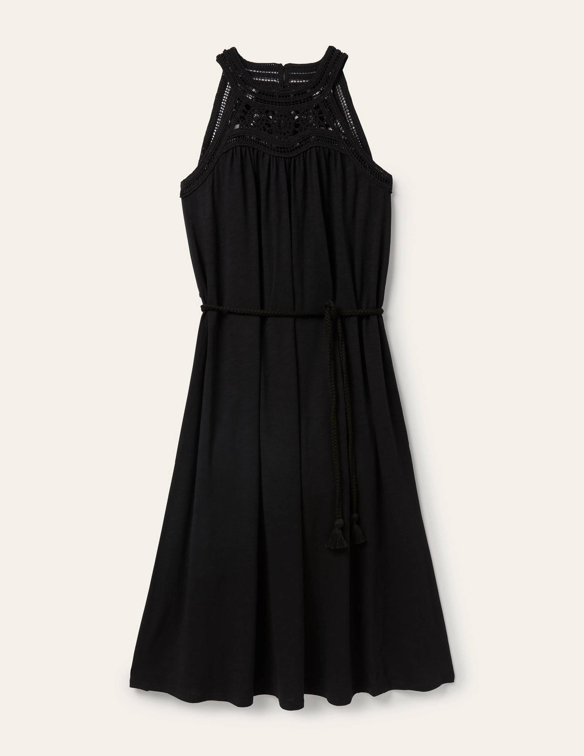 Robe midi Anais en jersey-Noir - Image 11
