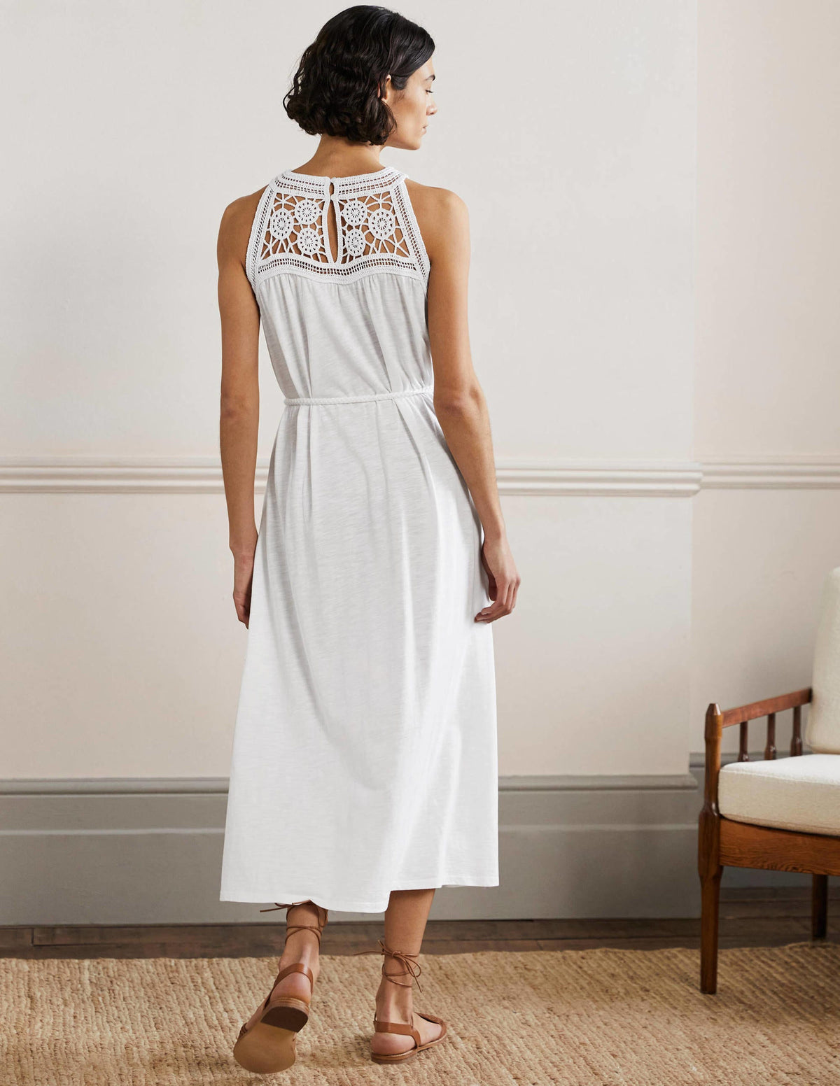 Anais Jersey Midi Dress-White - Image 3