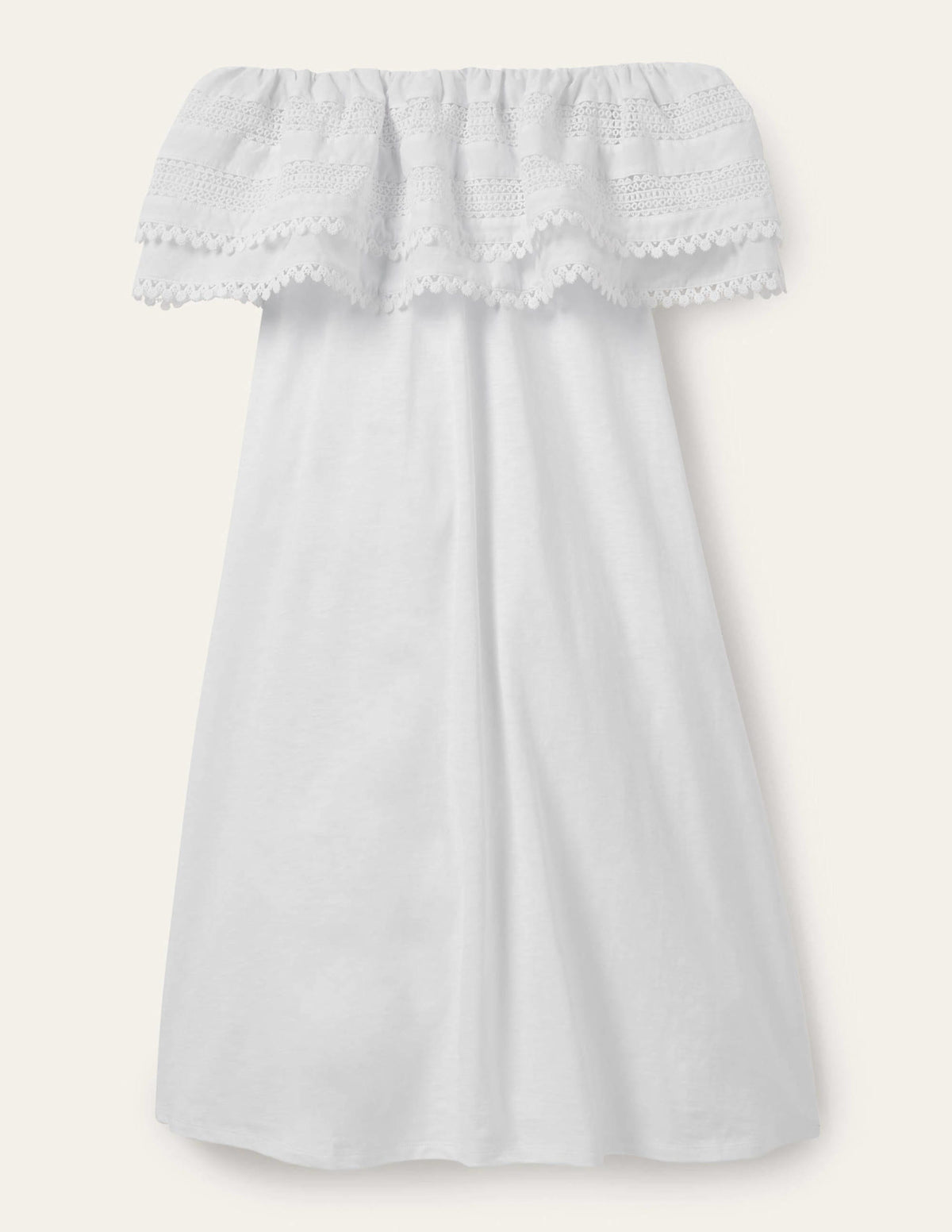 Jerseykleid mit Rüschen-Weiß-5