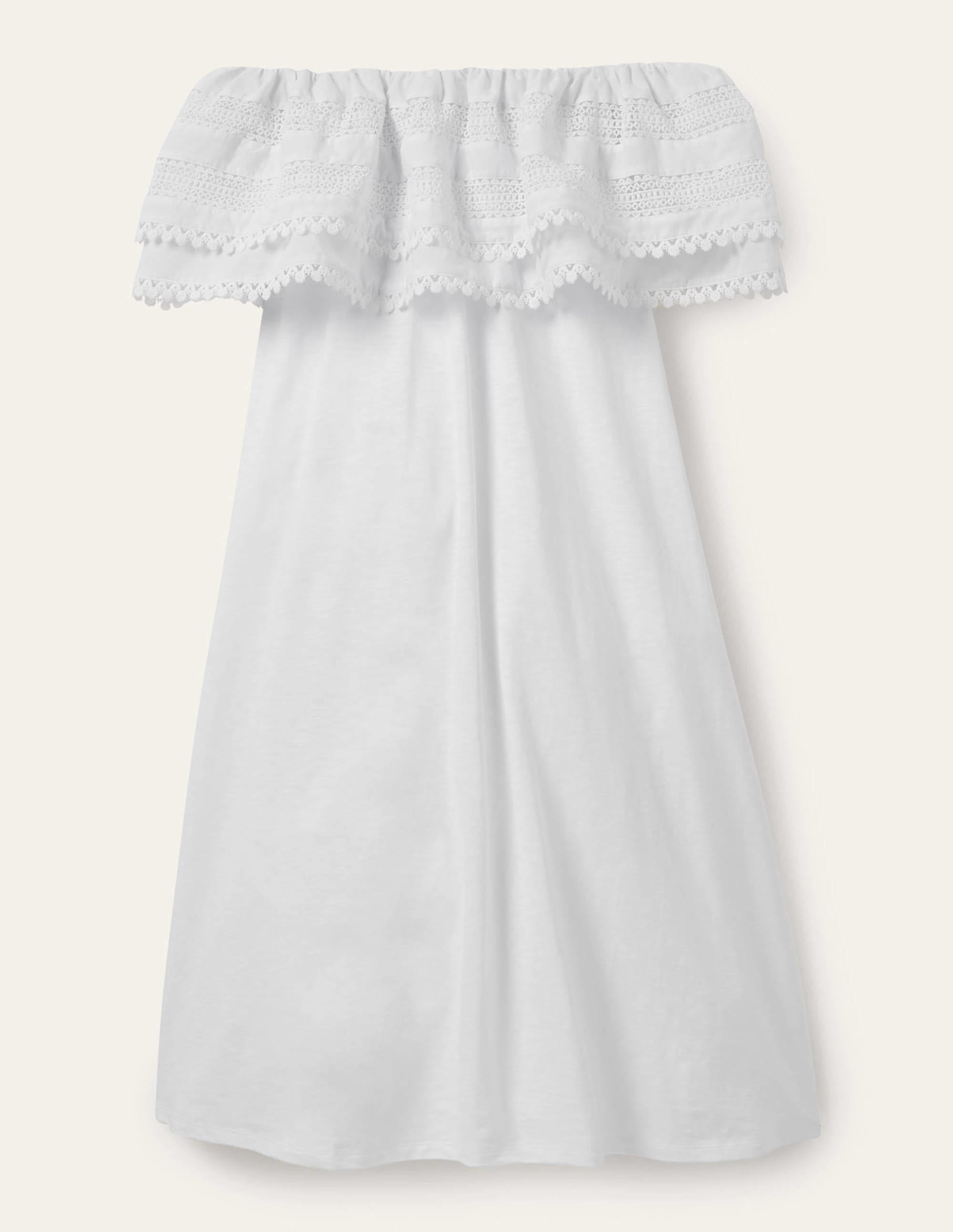 Jerseykleid mit Rüschen-Weiß - Image 5