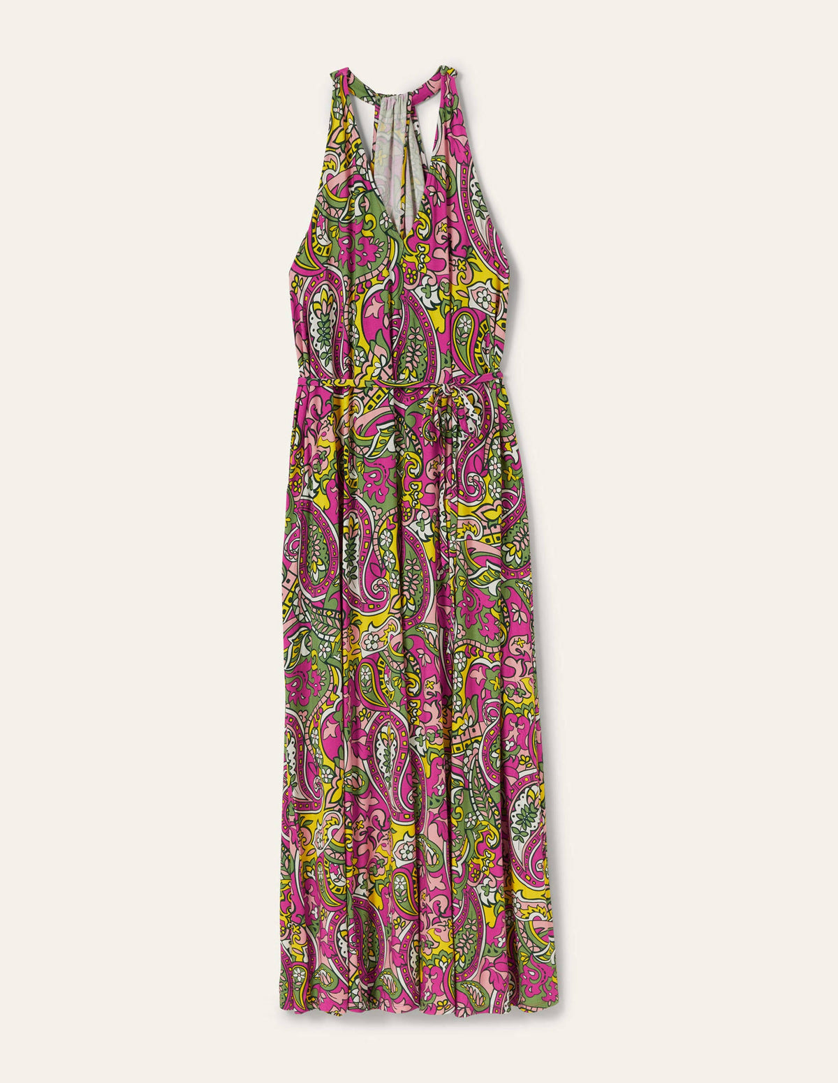 Jersey-Maxikleid mit V-Ausschnitt-Bunt, Paisleymuster - Image 6