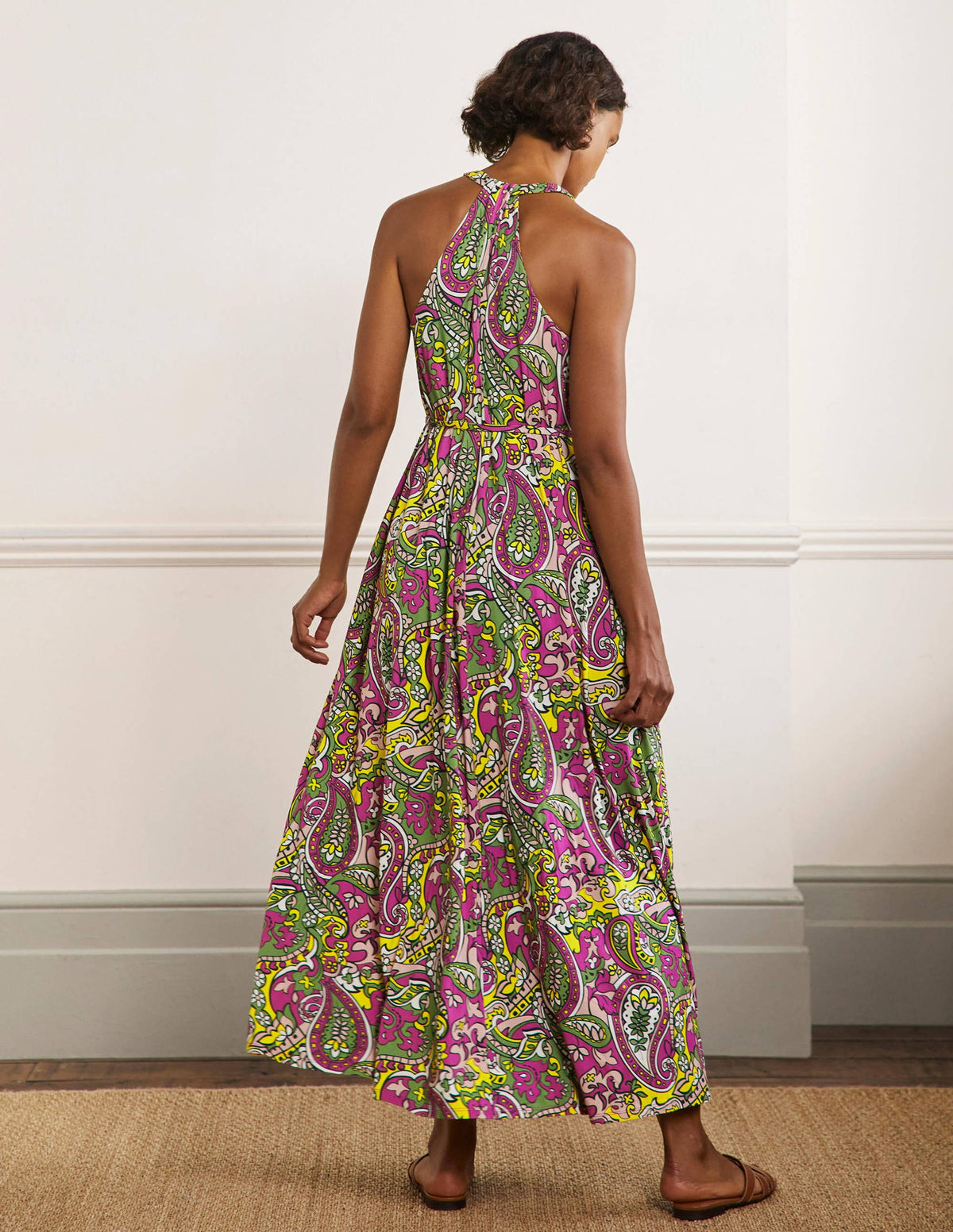 Jersey-Maxikleid mit V-Ausschnitt-Bunt, Paisleymuster - Image 3
