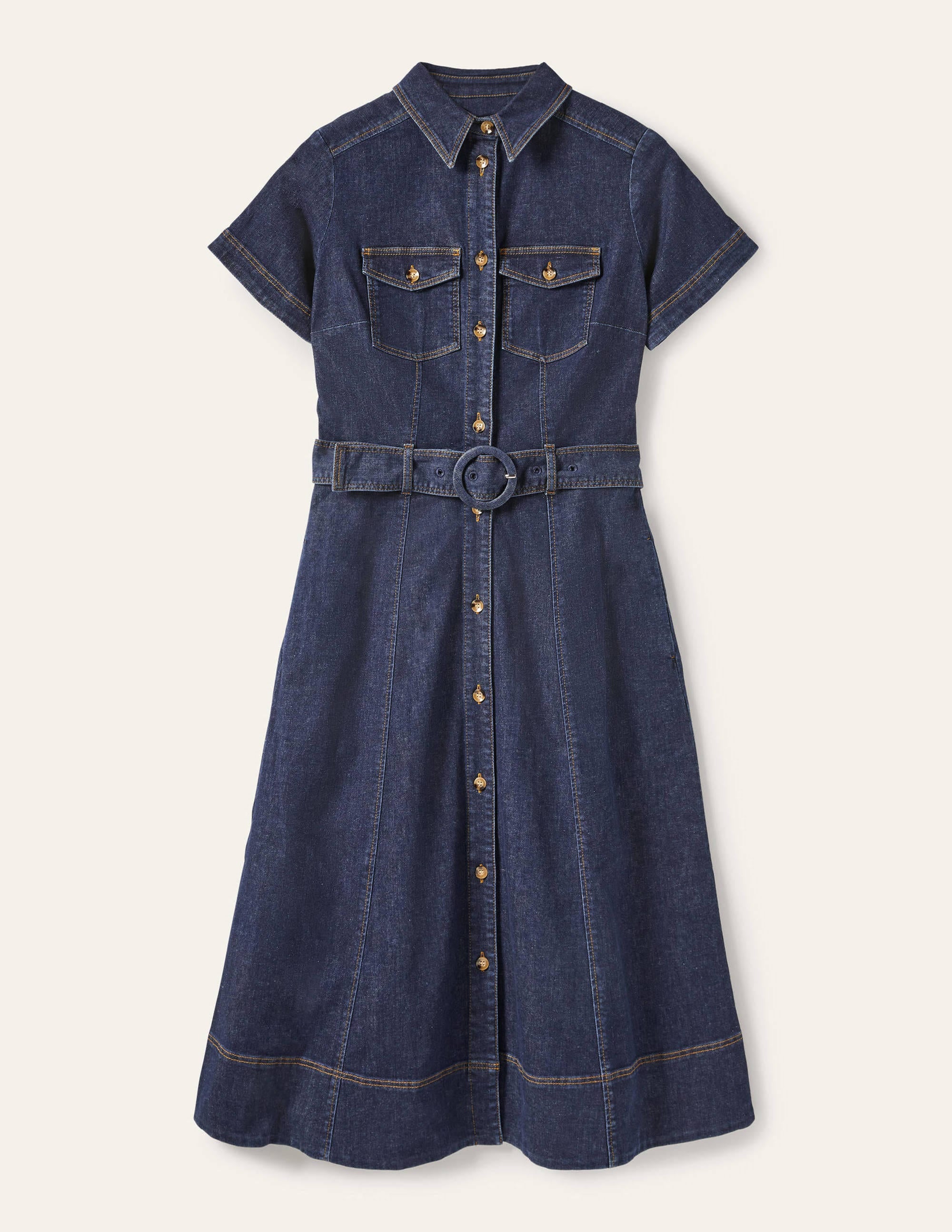 Robe-chemise midi à ceinture-Vintage moyen - Image 6
