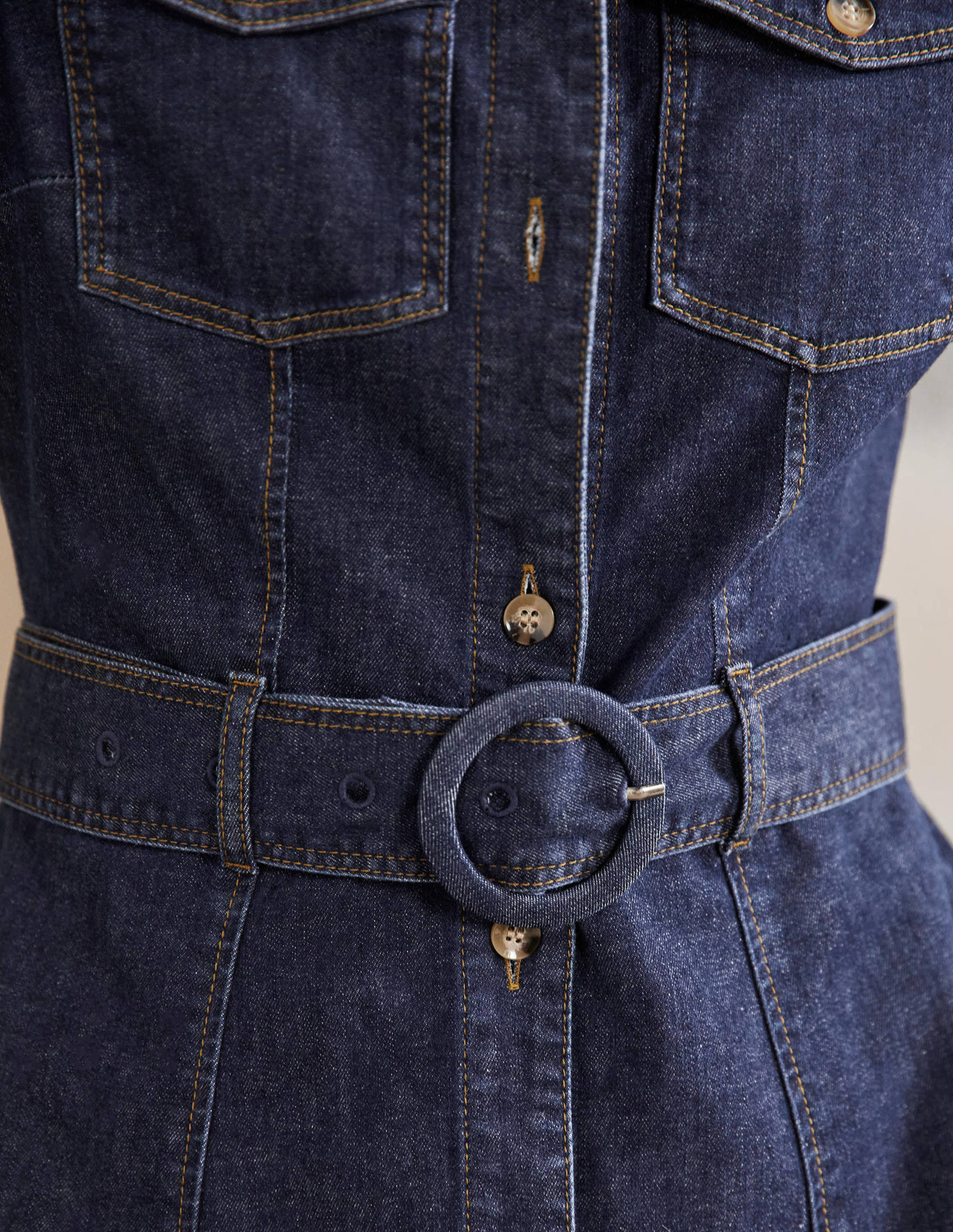 Robe-chemise midi à ceinture-Vintage moyen - Image 2