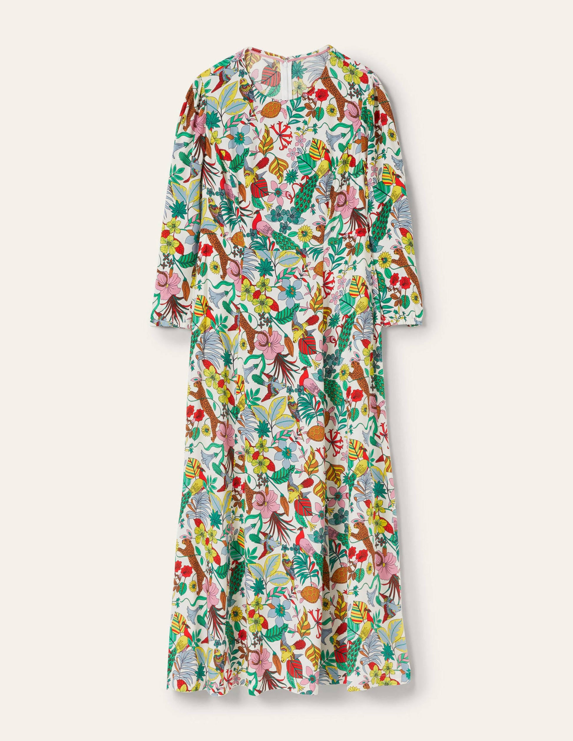 Maxikleid mit Rundhalsausschnitt-Bunt, Exotisches Paradies-9