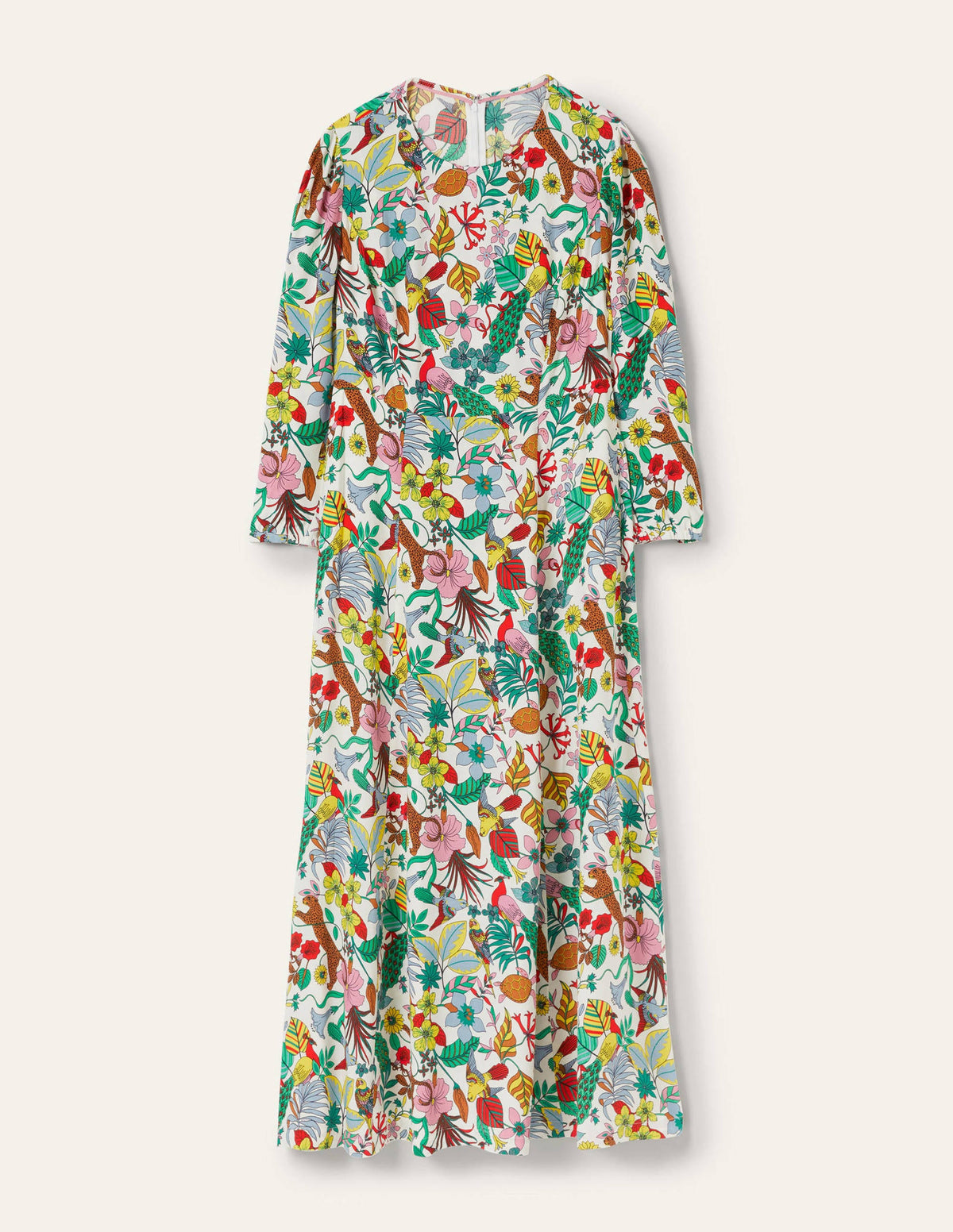 Maxikleid mit Rundhalsausschnitt-Bunt, Exotisches Paradies - Image 9