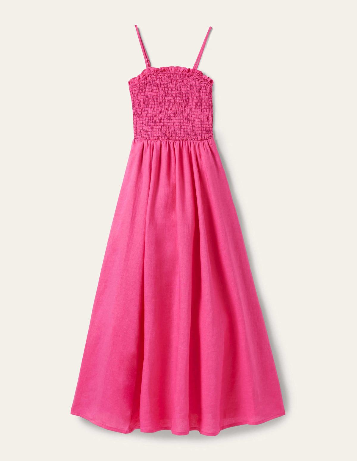 Trägerloses Leinen-Midikleid-Knalliges Stiefmütterchen - Image 6