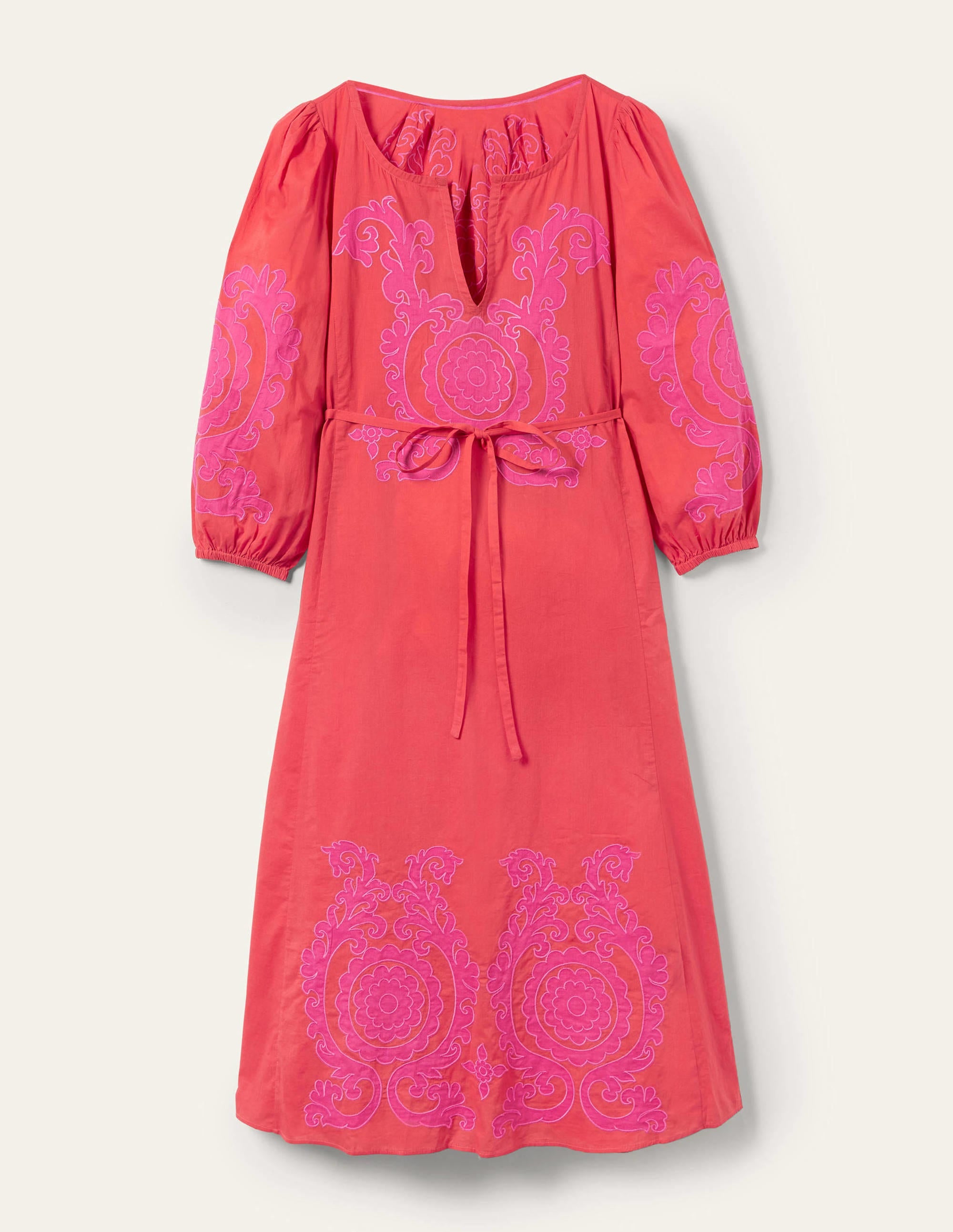 Midikleid mit Applikation-Knalliges Papayaorange - Image 7