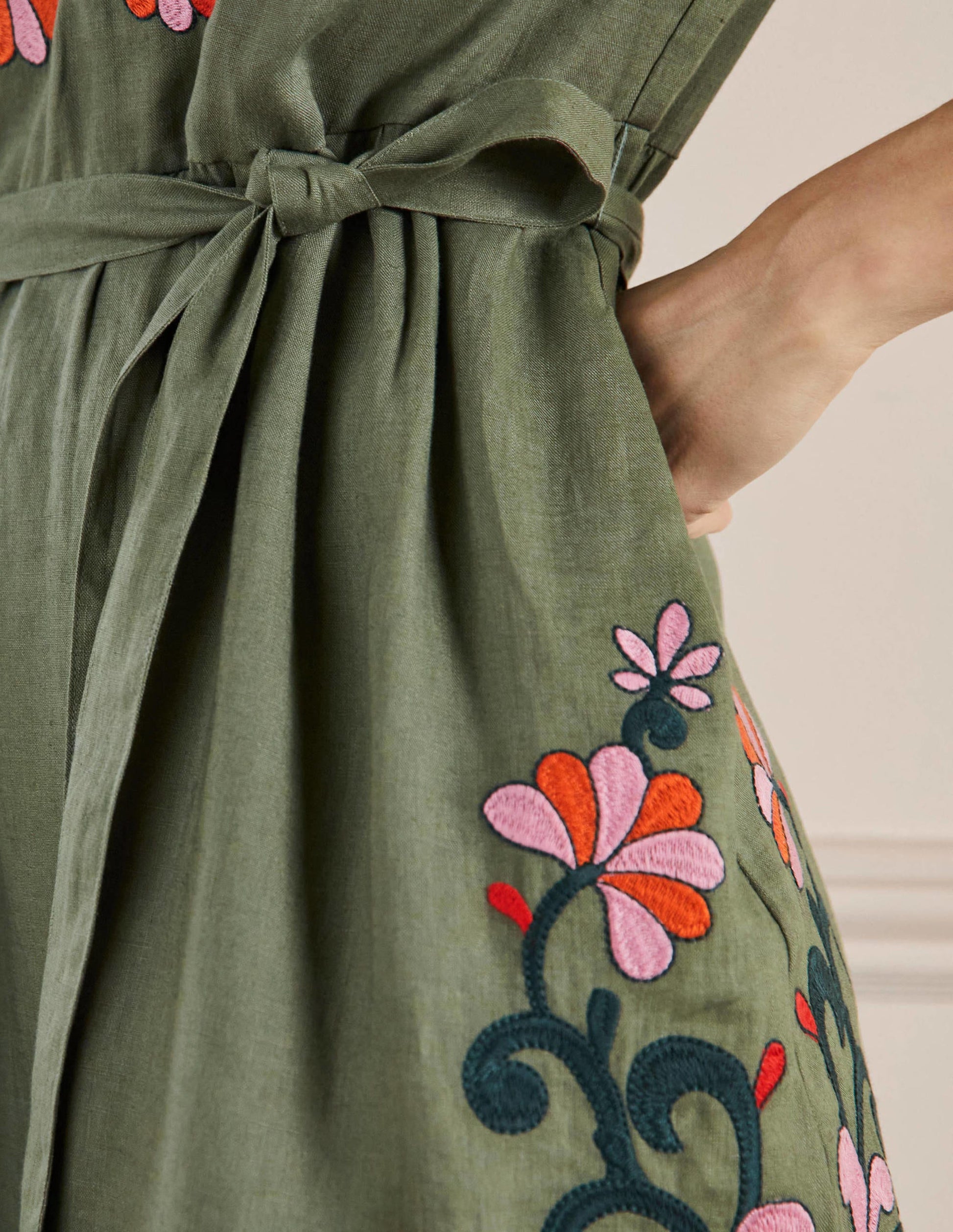 Embroidered Linen Dress-Alder-2