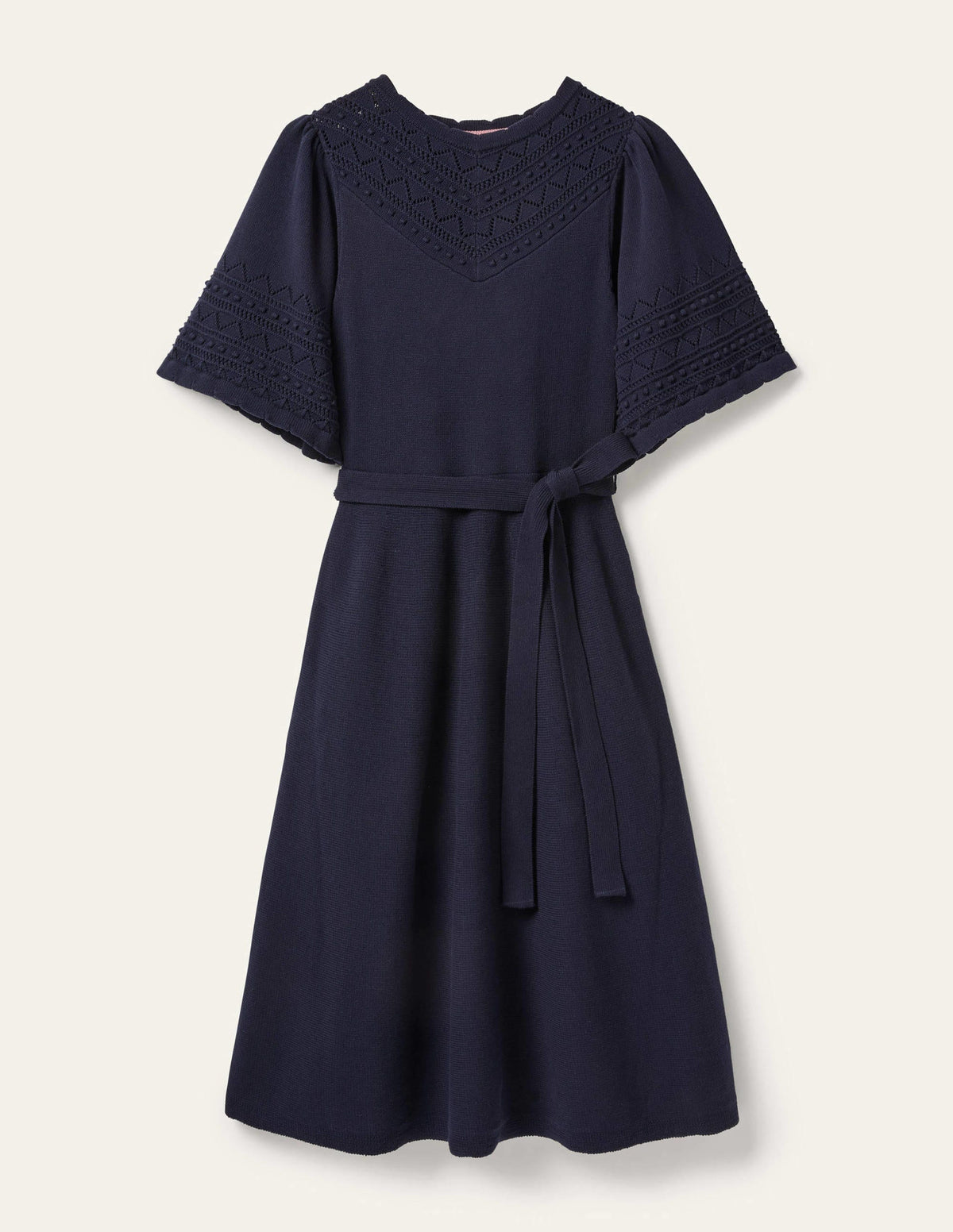 Strickkleid mit weiten Ärmeln-Marineblau-6