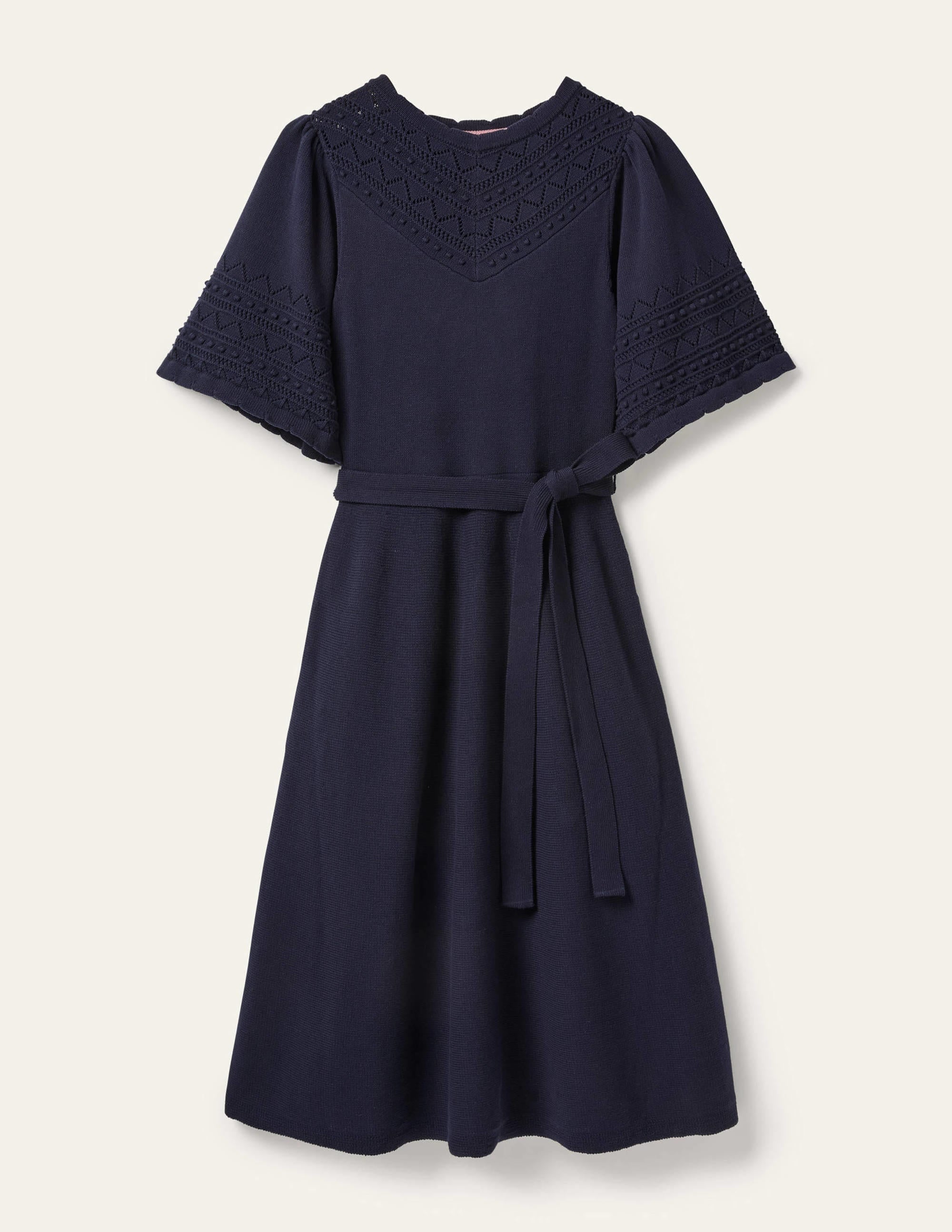Strickkleid mit weiten Ärmeln-Marineblau - Image 6