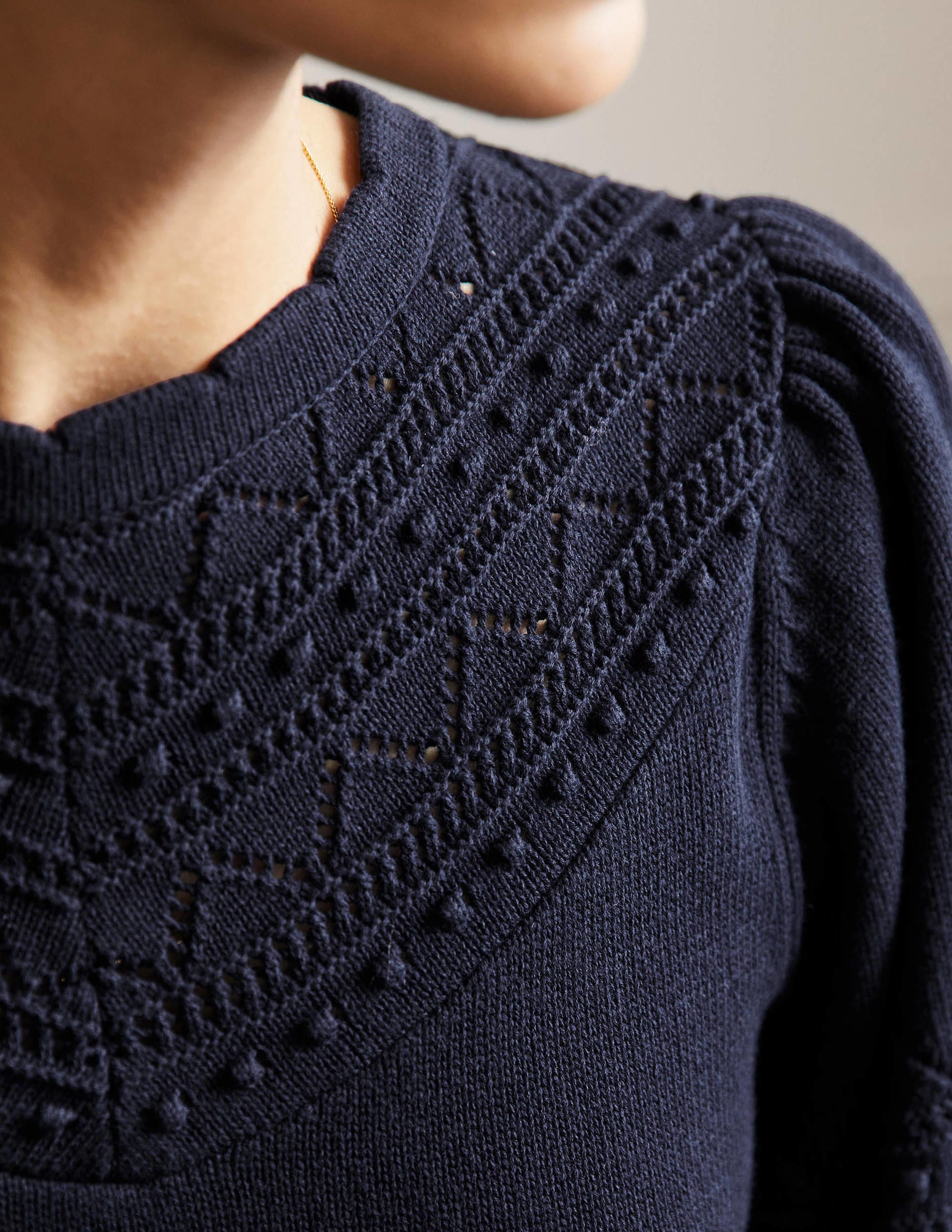 Strickkleid mit weiten Ärmeln-Marineblau - Image 5