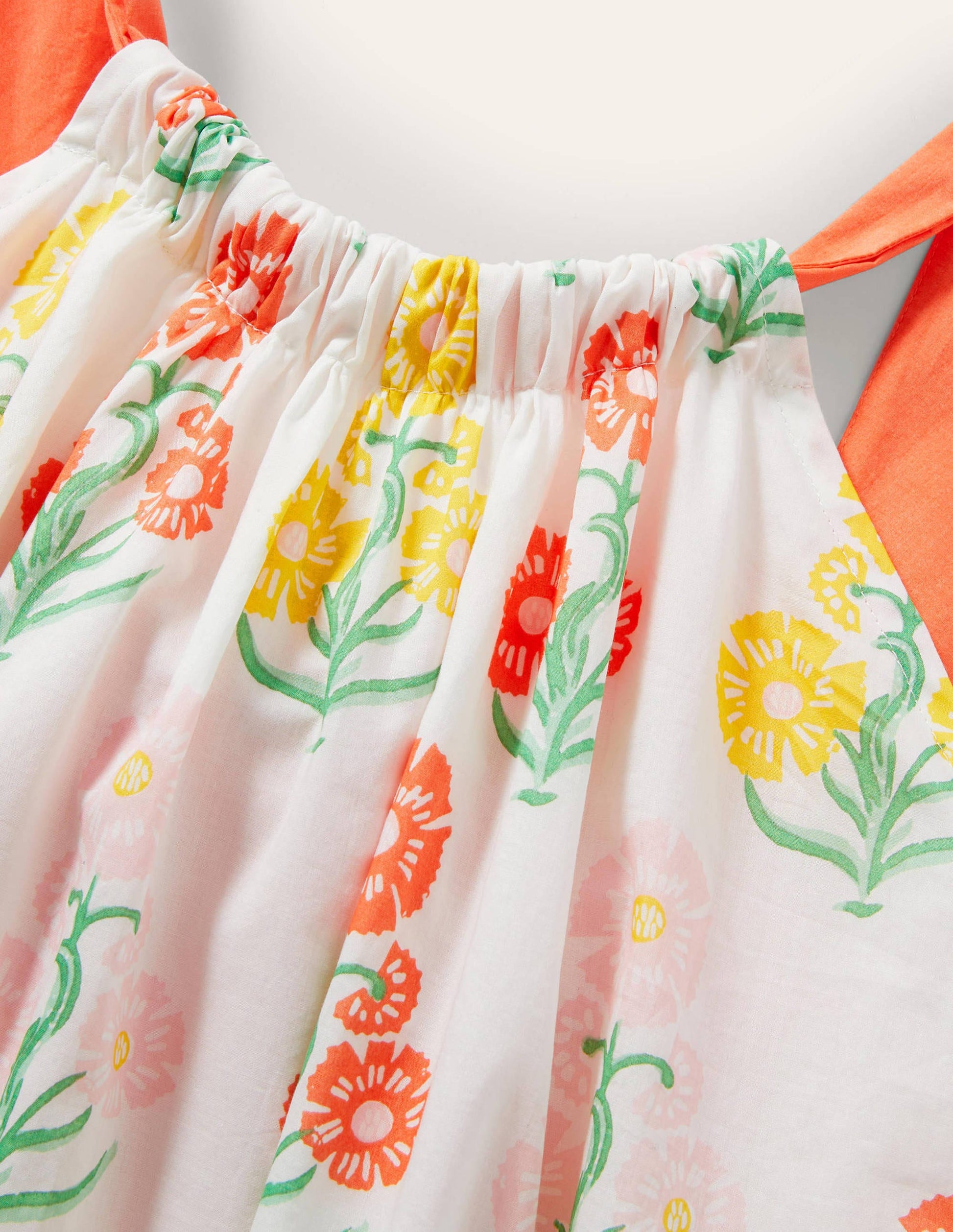 Nadine Midikleid mit Schnürung am Rücken-Bunt, Blumen/Holzschnittmuster-11