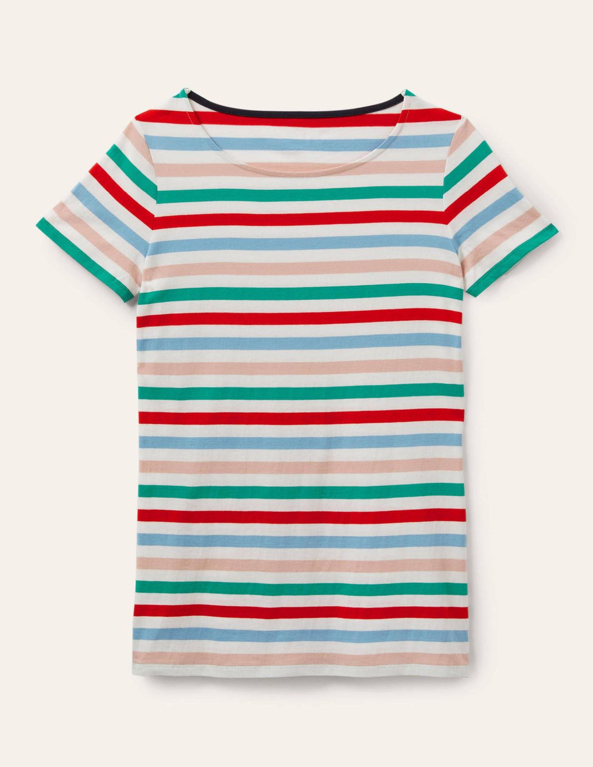 Kurzärmliges Bretonshirt-Klee/Graublau, Gestreift - Image 5