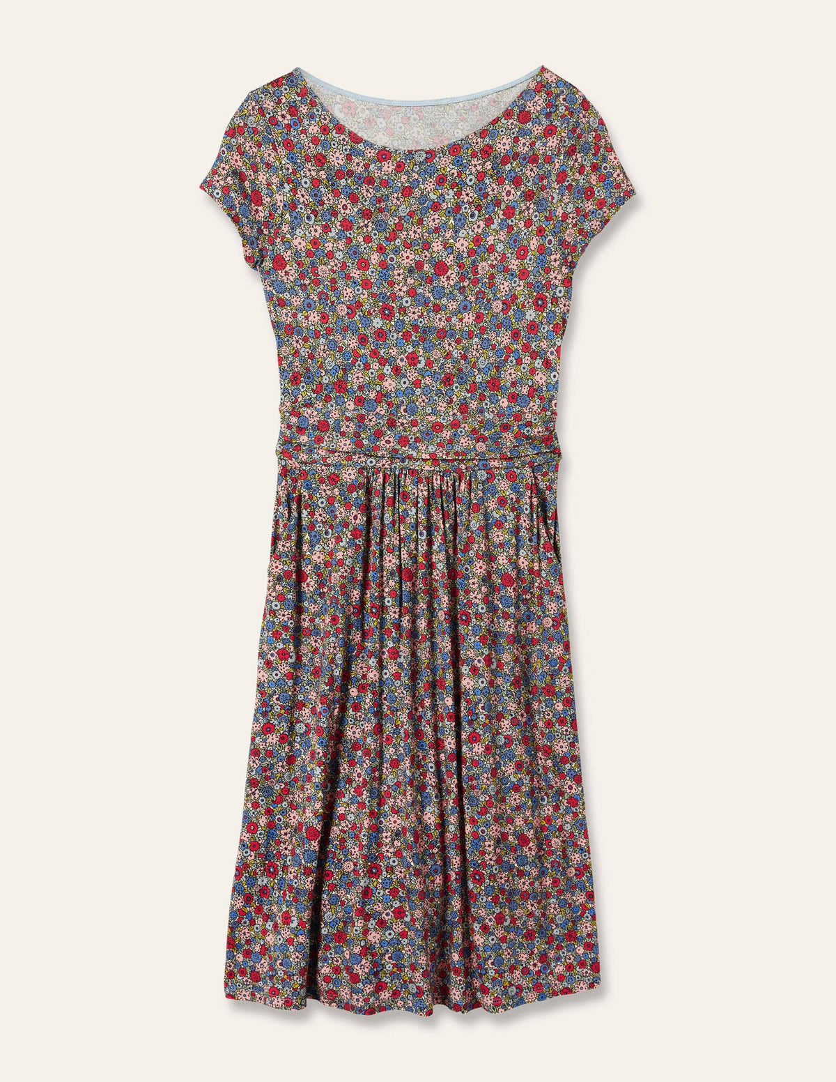 Amelie Jerseykleid-Rivierablau, Gruppierte Blumen - Image 5