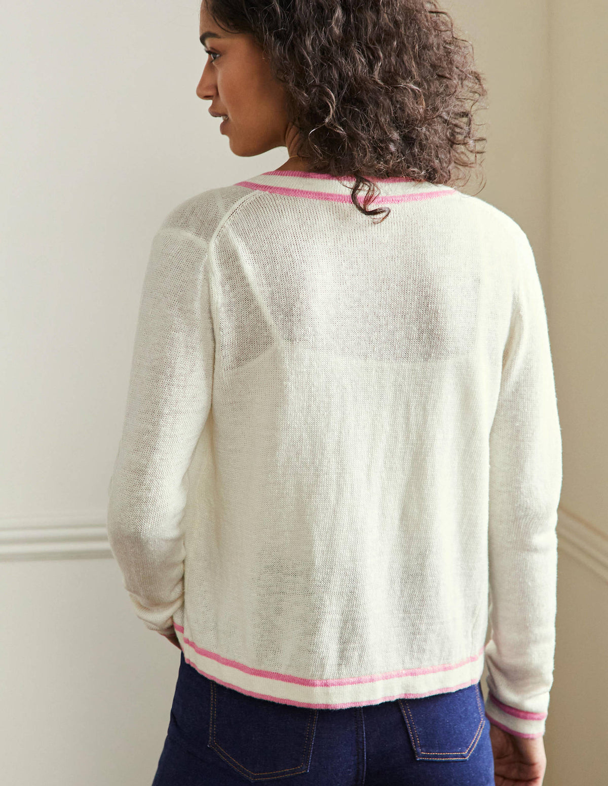 Gilet Dalton en lin-Ivoire - Image 3