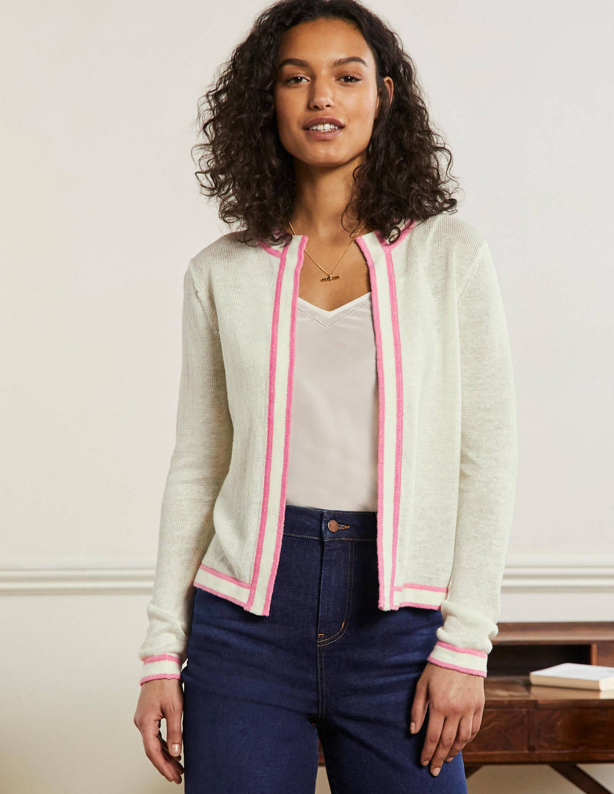 Gilet Dalton en lin-Ivoire - Image 4