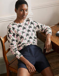 Margot Cashmere Jumper-Ivory, Paradise Palm