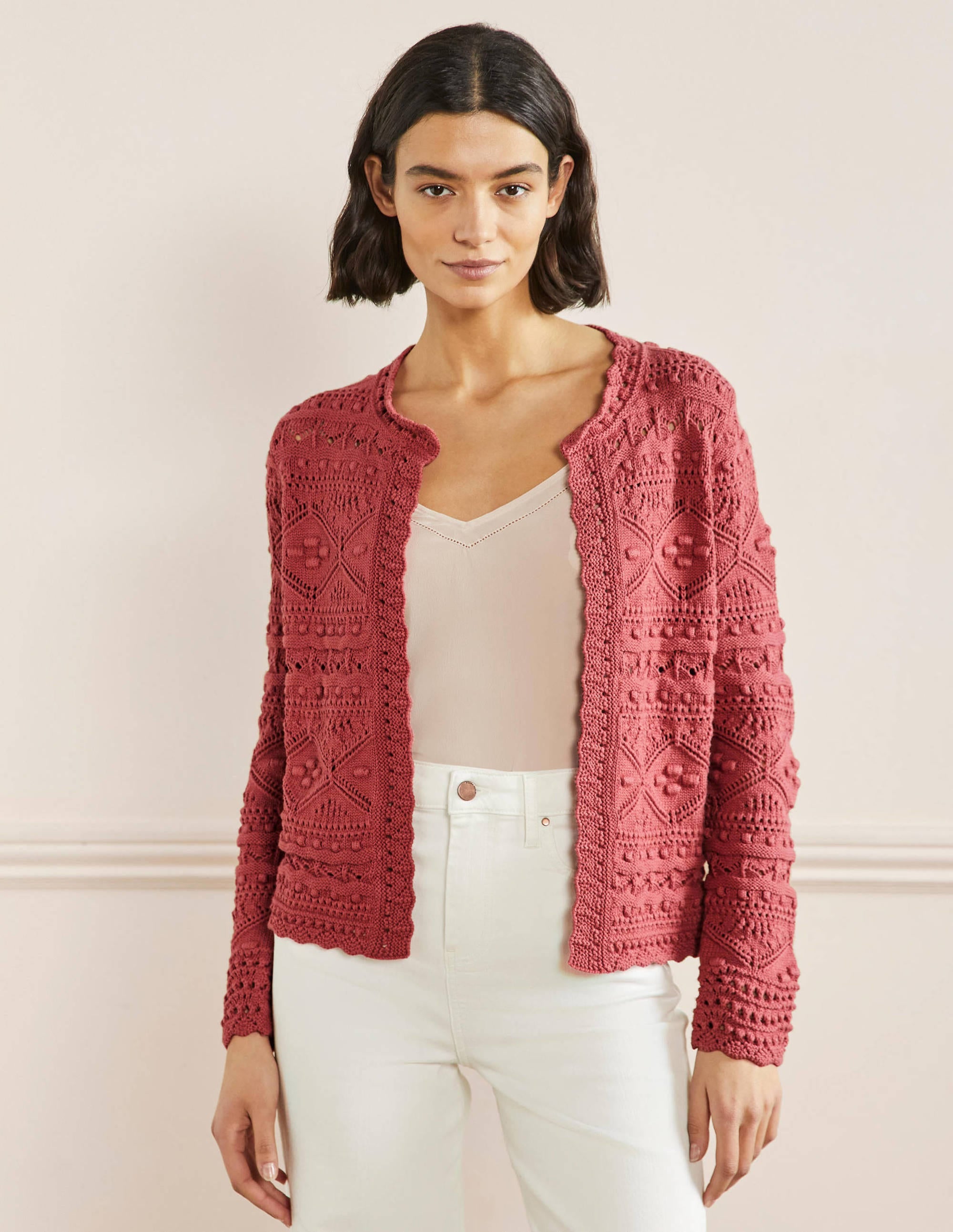 Claudia Strukturierter Strickcardigan-Staubrot - Image 1