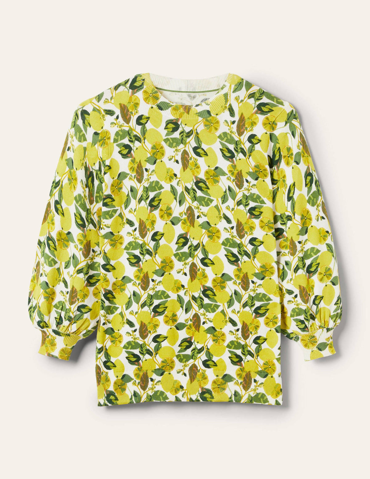 Pull imprimé en coton-Ivoire, citron grimpant - Image 6