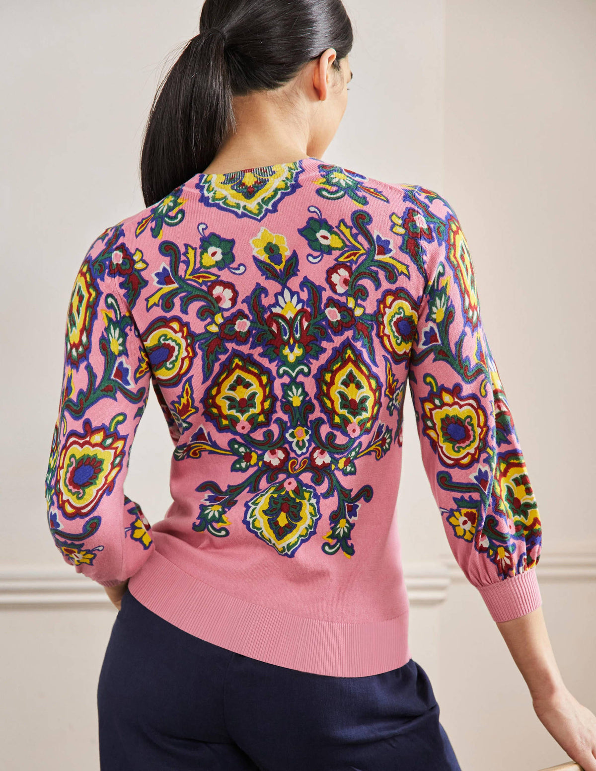 Printed Cotton Jumper-Azalea, Decorative Blooms - Image 3