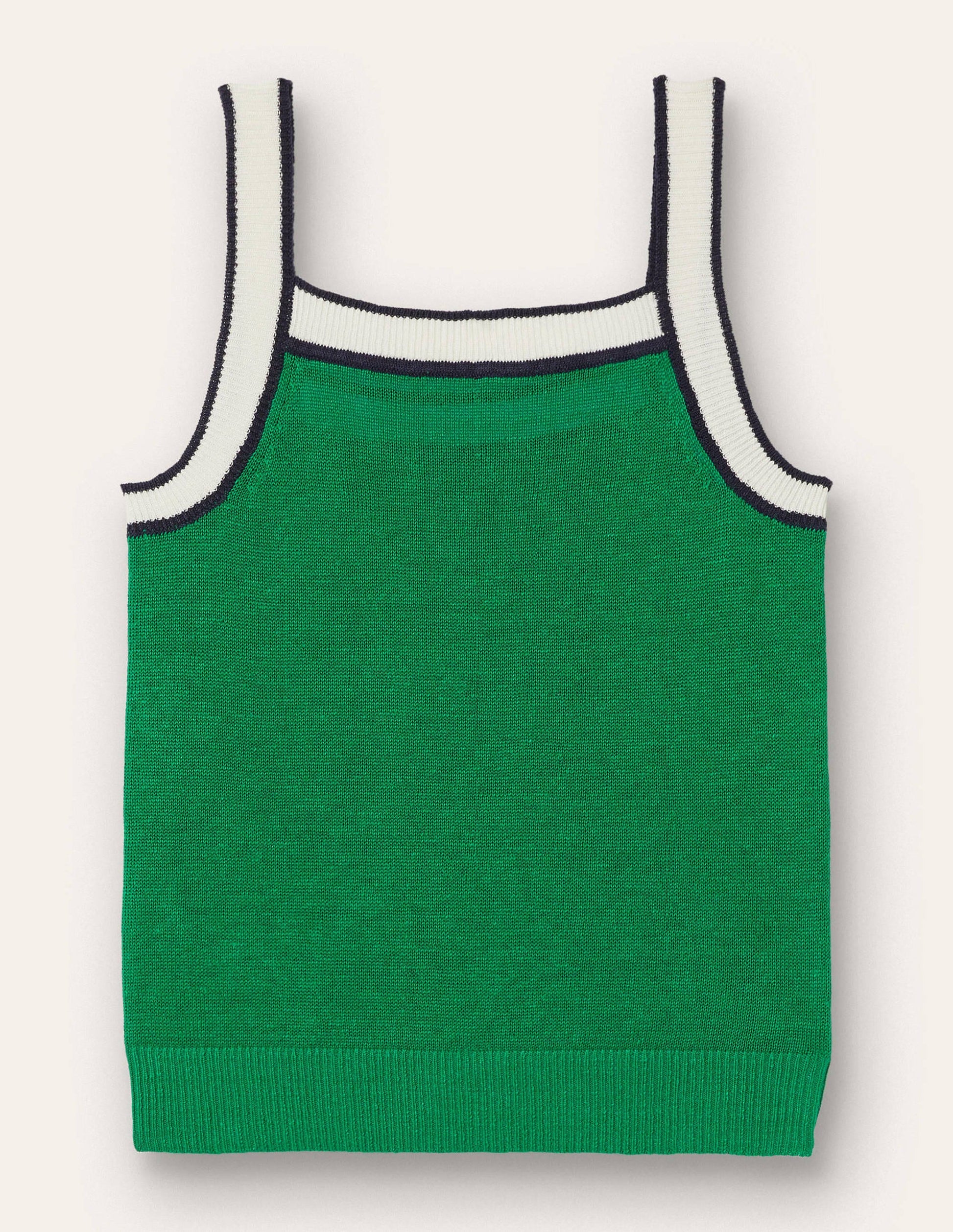 Square Neck Linen Vest-Highland Green-6