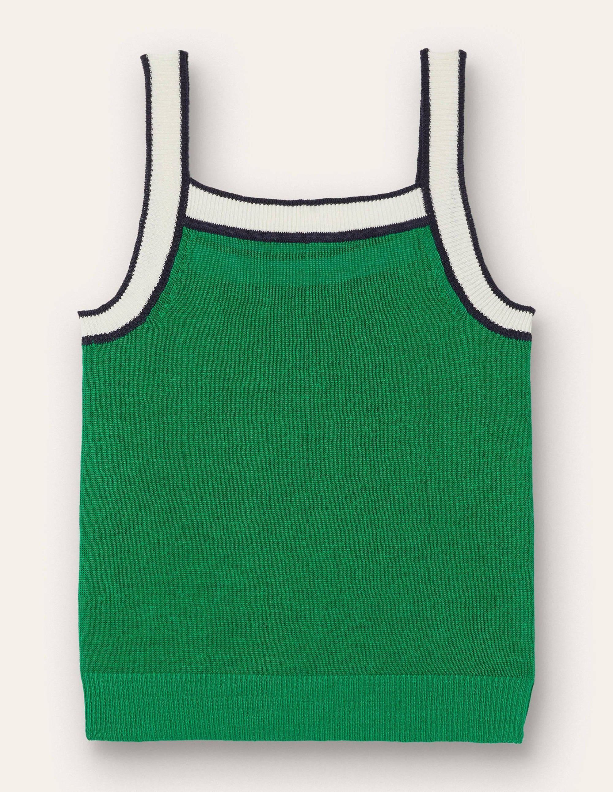 Square Neck Linen Vest-Highland Green - Image 6