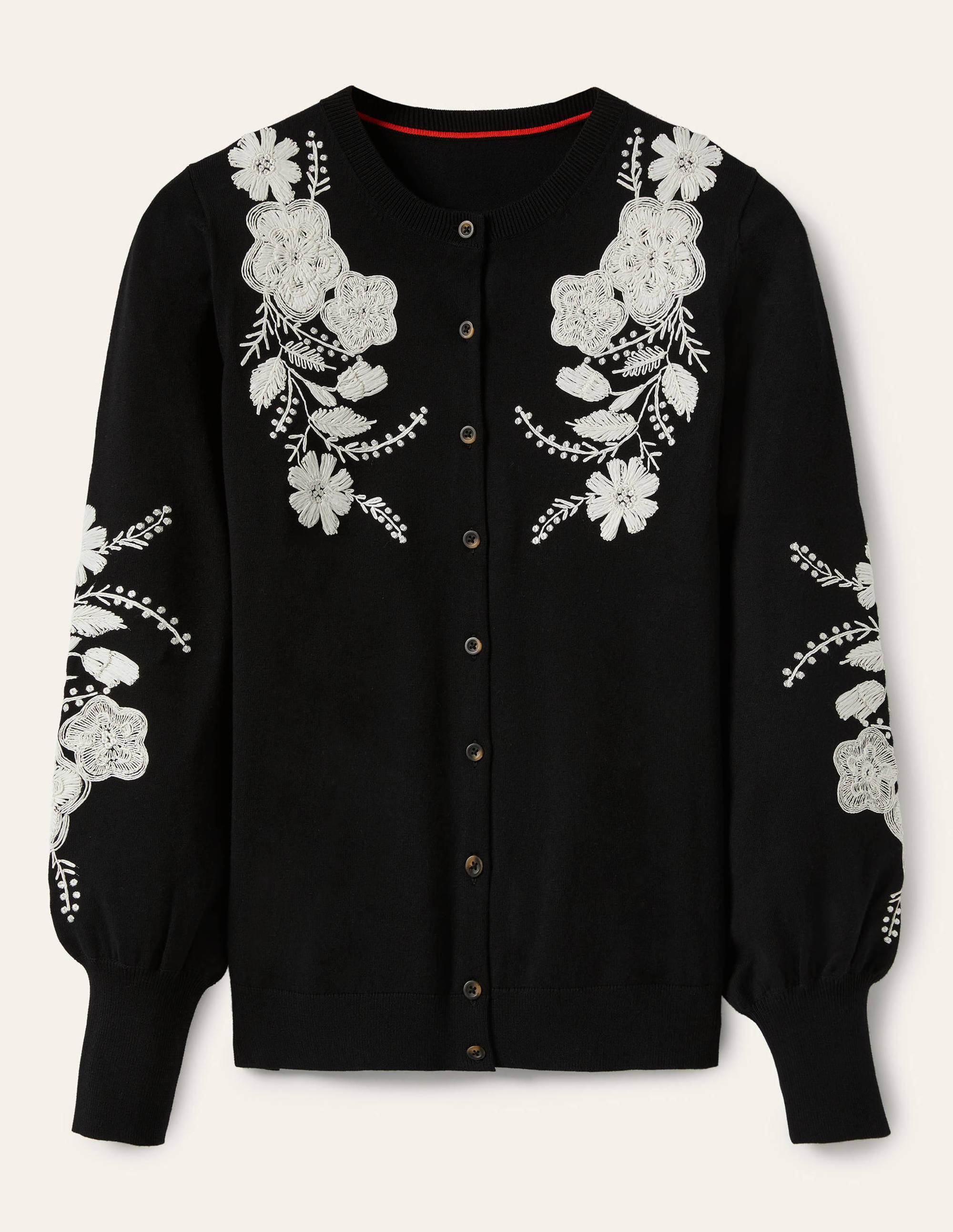 Blouson-Cardigan mit Stickerei-Schwarz - Image 5