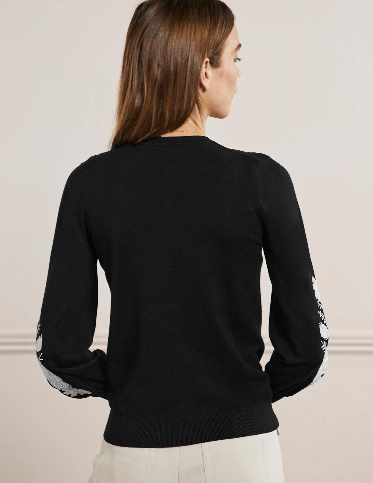 Blouson-Cardigan mit Stickerei-Schwarz - Image 3