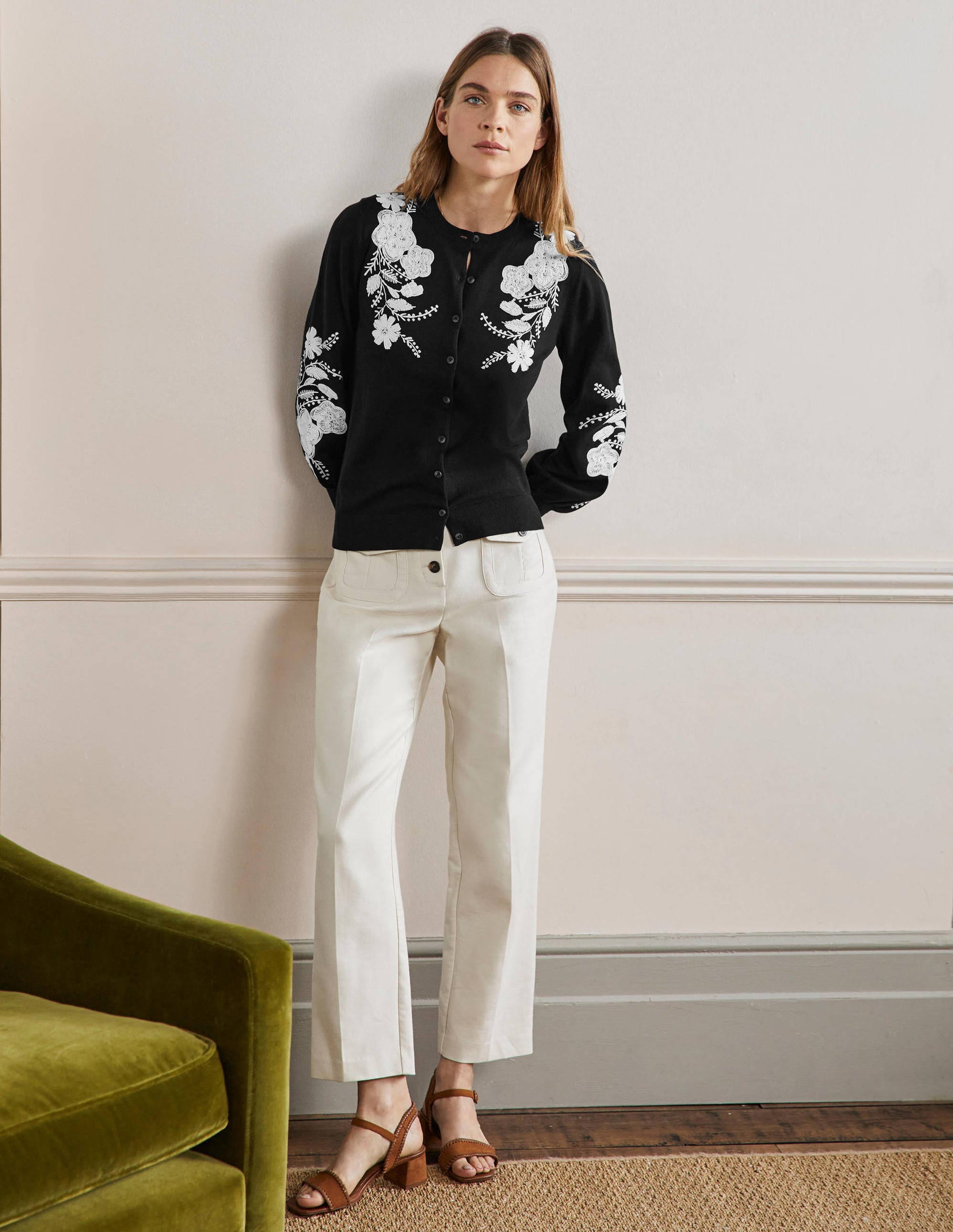 Blouson-Cardigan mit Stickerei-Schwarz - Image 4