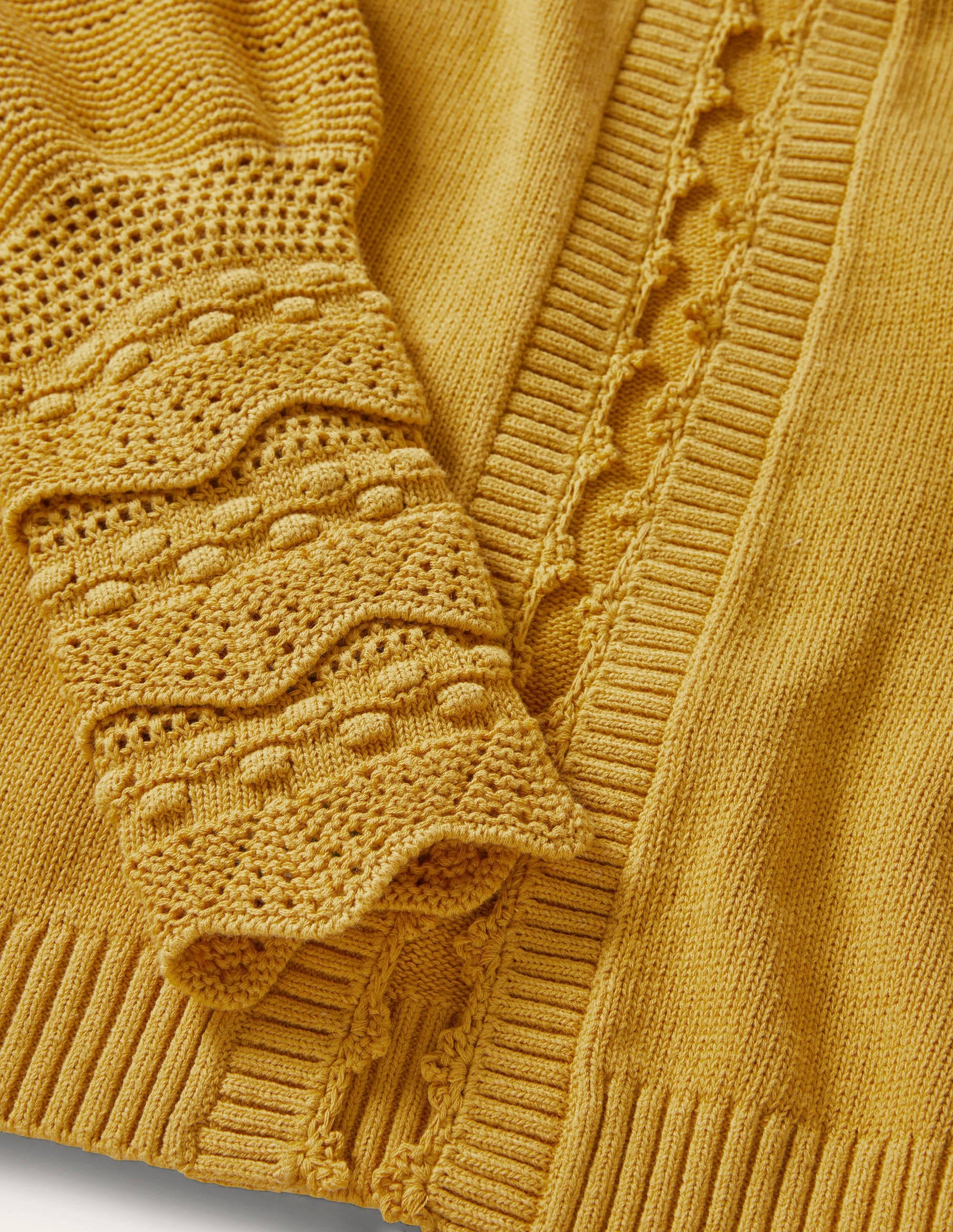 Gilet en maille à manches ornementées-Beurre - Image 6