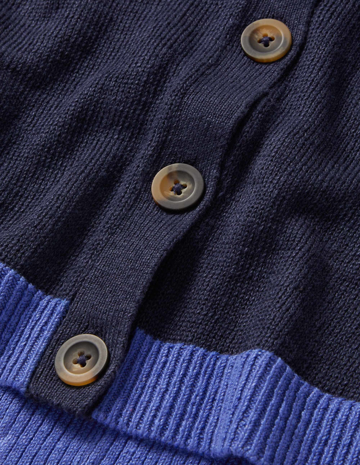 Leinen-Cardigan mit Blockfarben-Navy, Blockfarben - Image 5