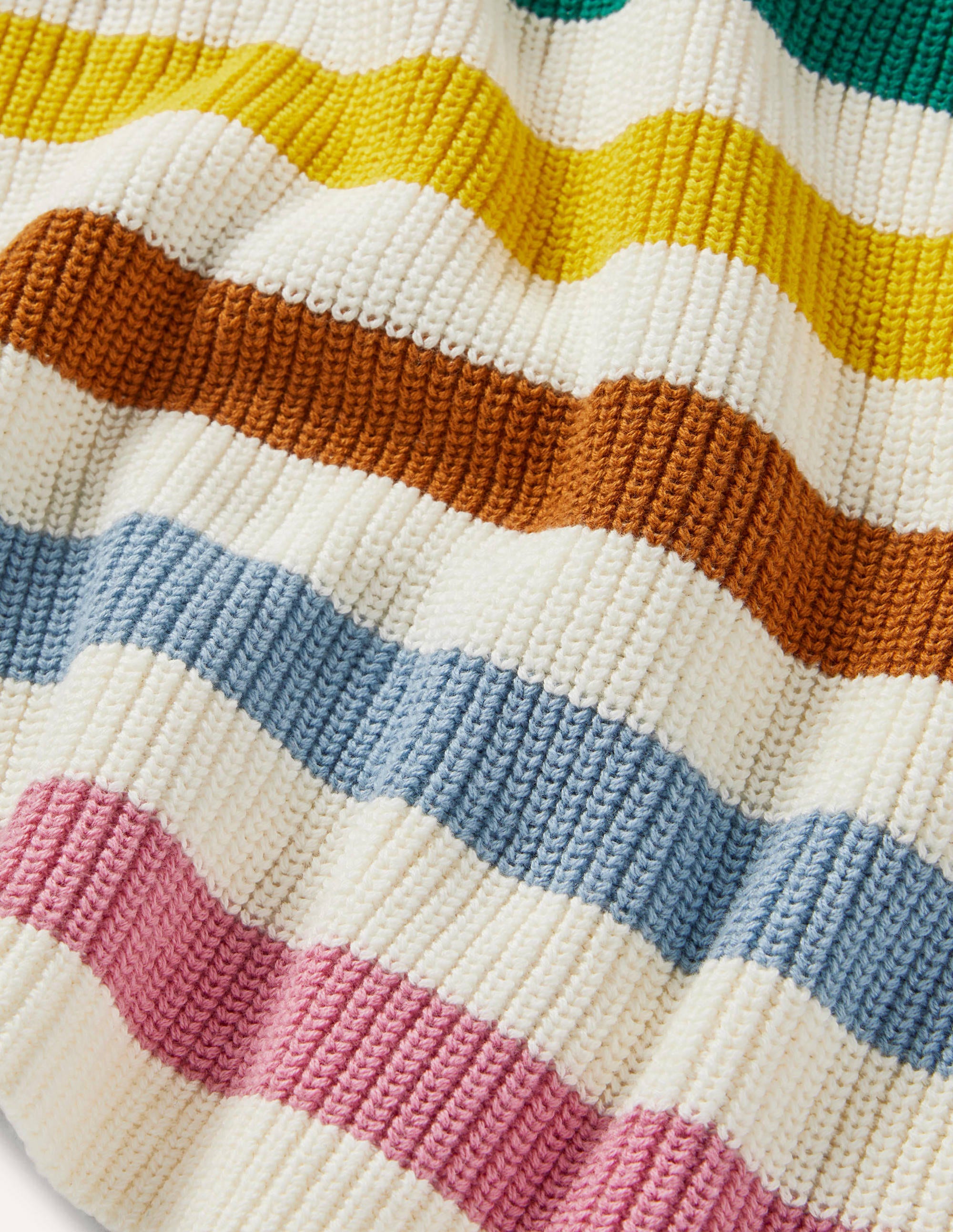 Gestreifter Pullover mit weiten Ärmeln-Naturweiß, Regenbogenstreifen - Image 6