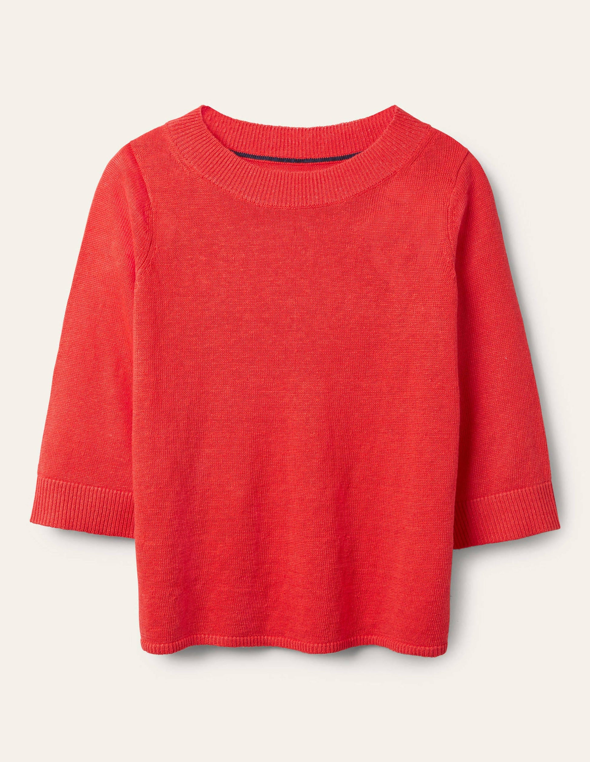 Relaxed Linen Jumper-Bright Poppy-5
