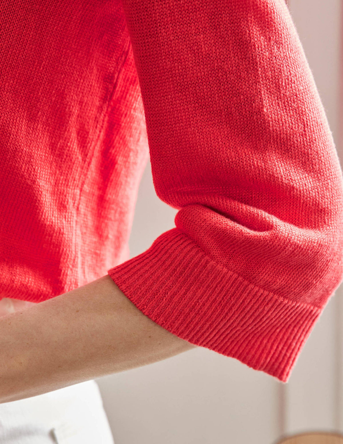 Relaxed Linen Jumper-Bright Poppy-2