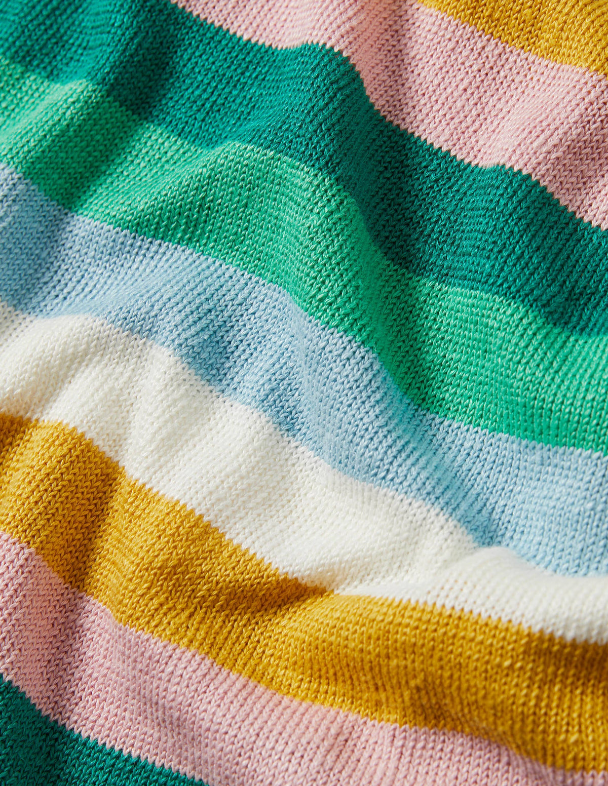 Oversize-Pullover aus Leinen-Waldgrün/Grün, Regenbogenstreifen-7