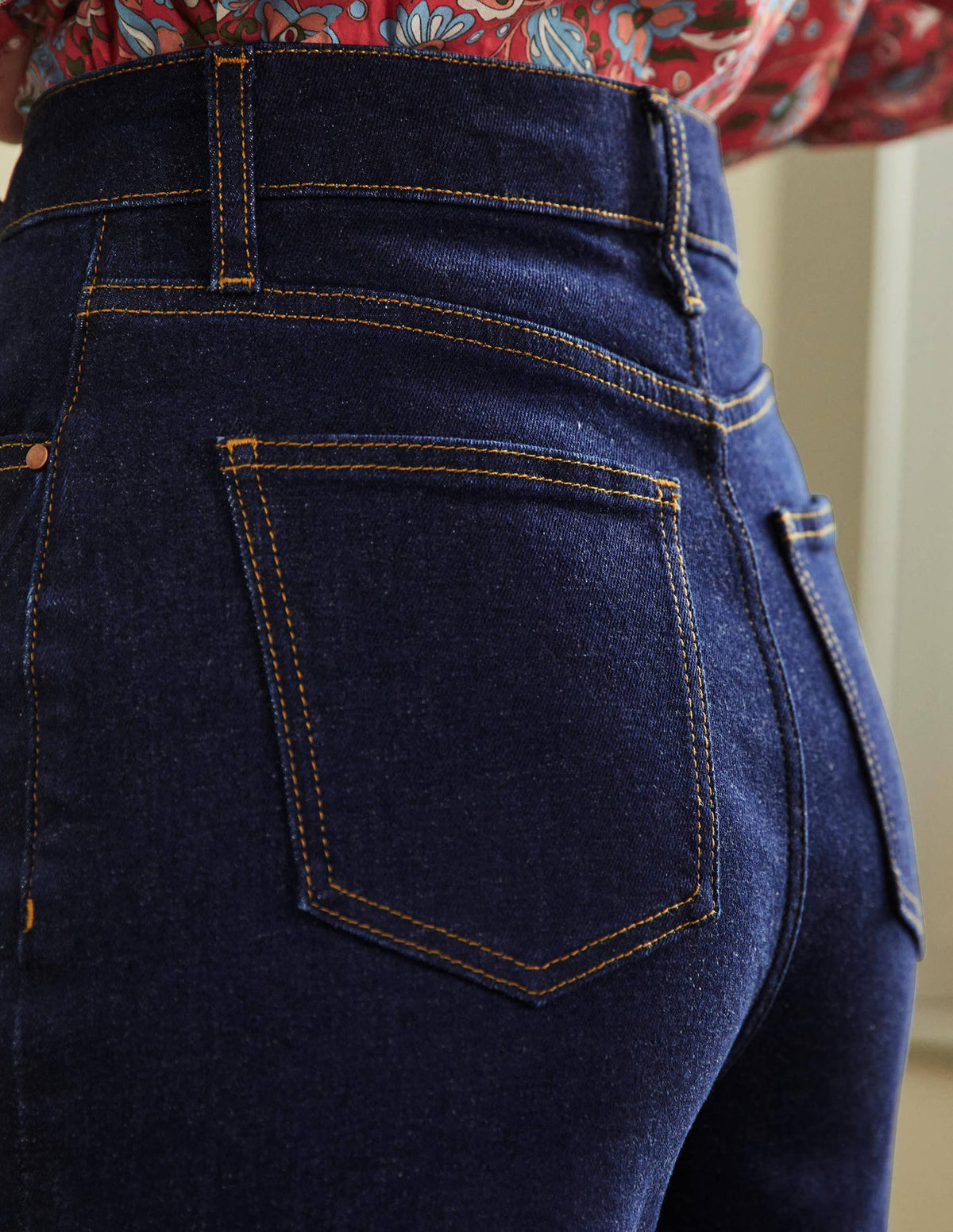 7/8-Jeans mit weitem Bein-Indigoblau-5