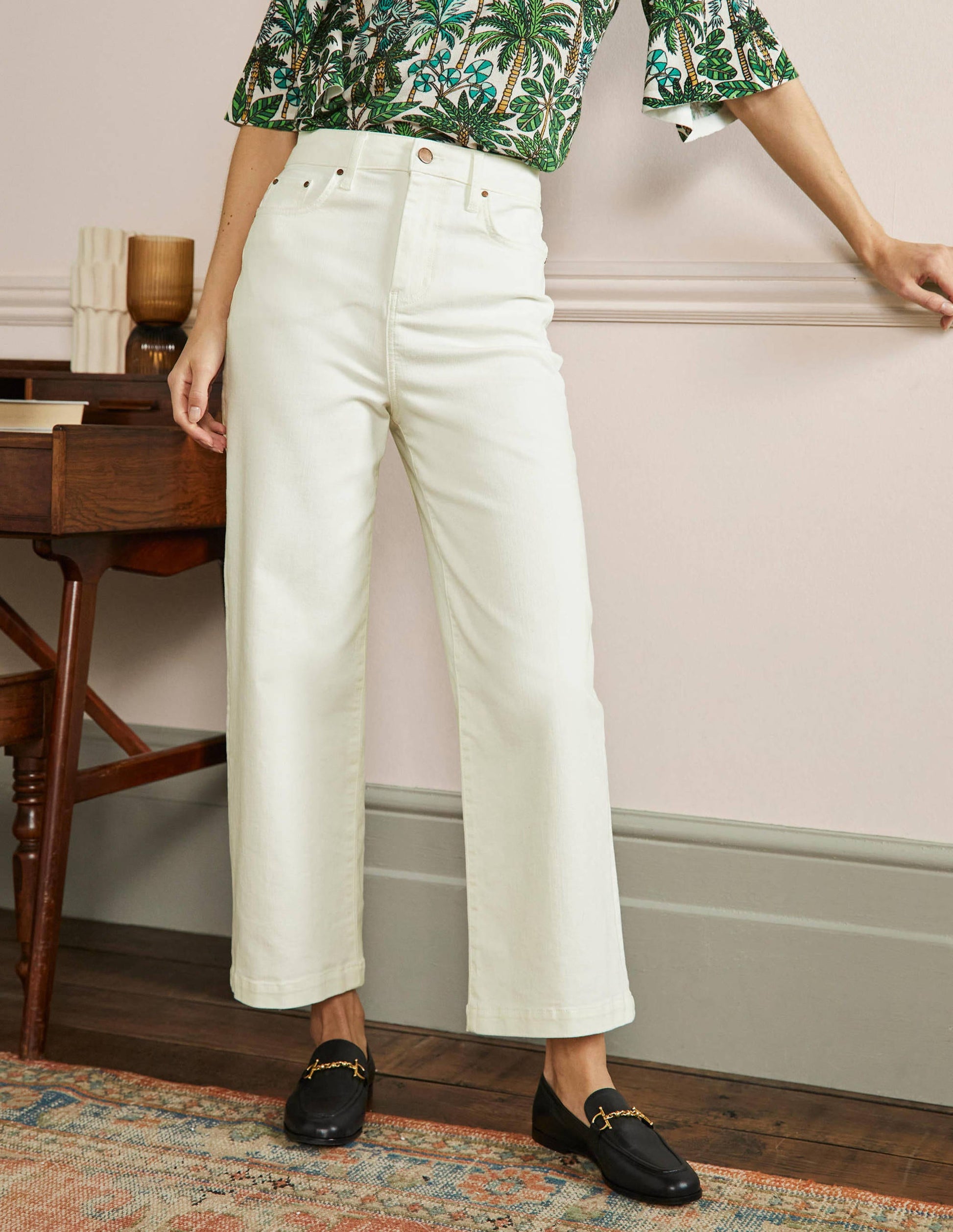 7/8-Jeans mit weitem Bein-Ecru-4