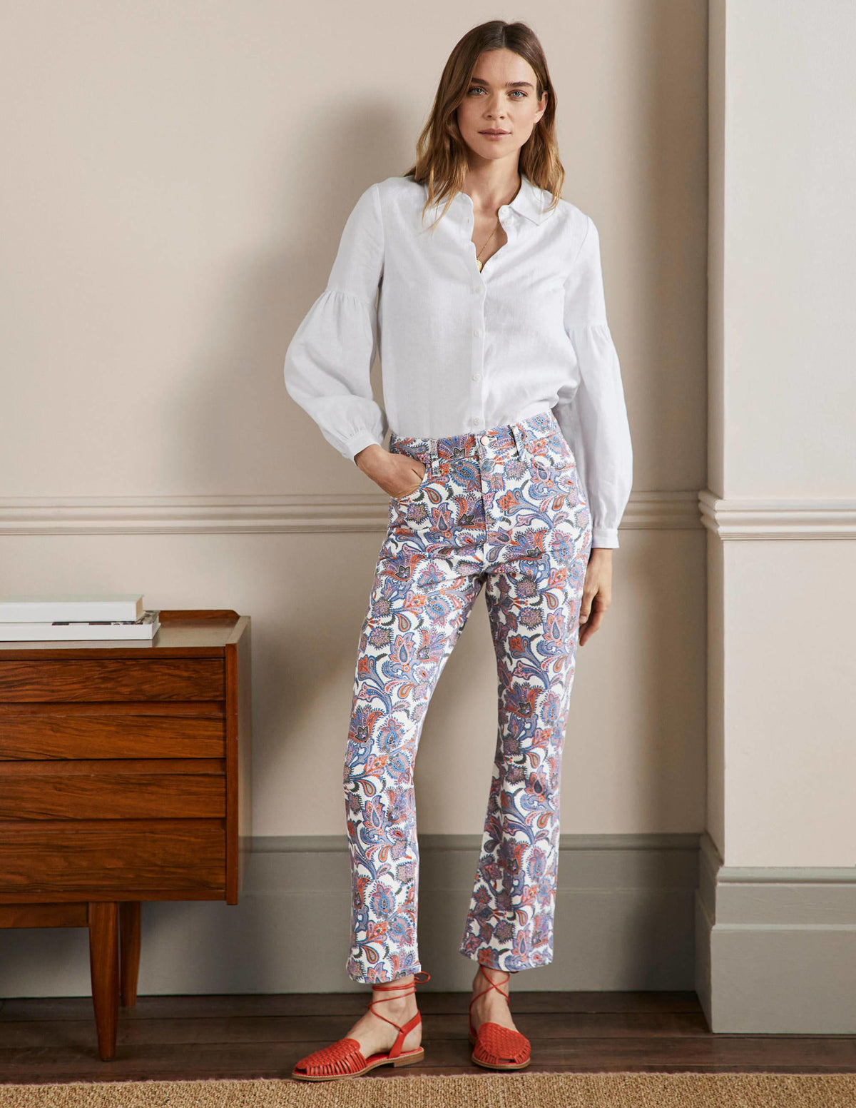 7/8-Jeans mit Schlag-Naturweiß, Paisley-Knospen-5