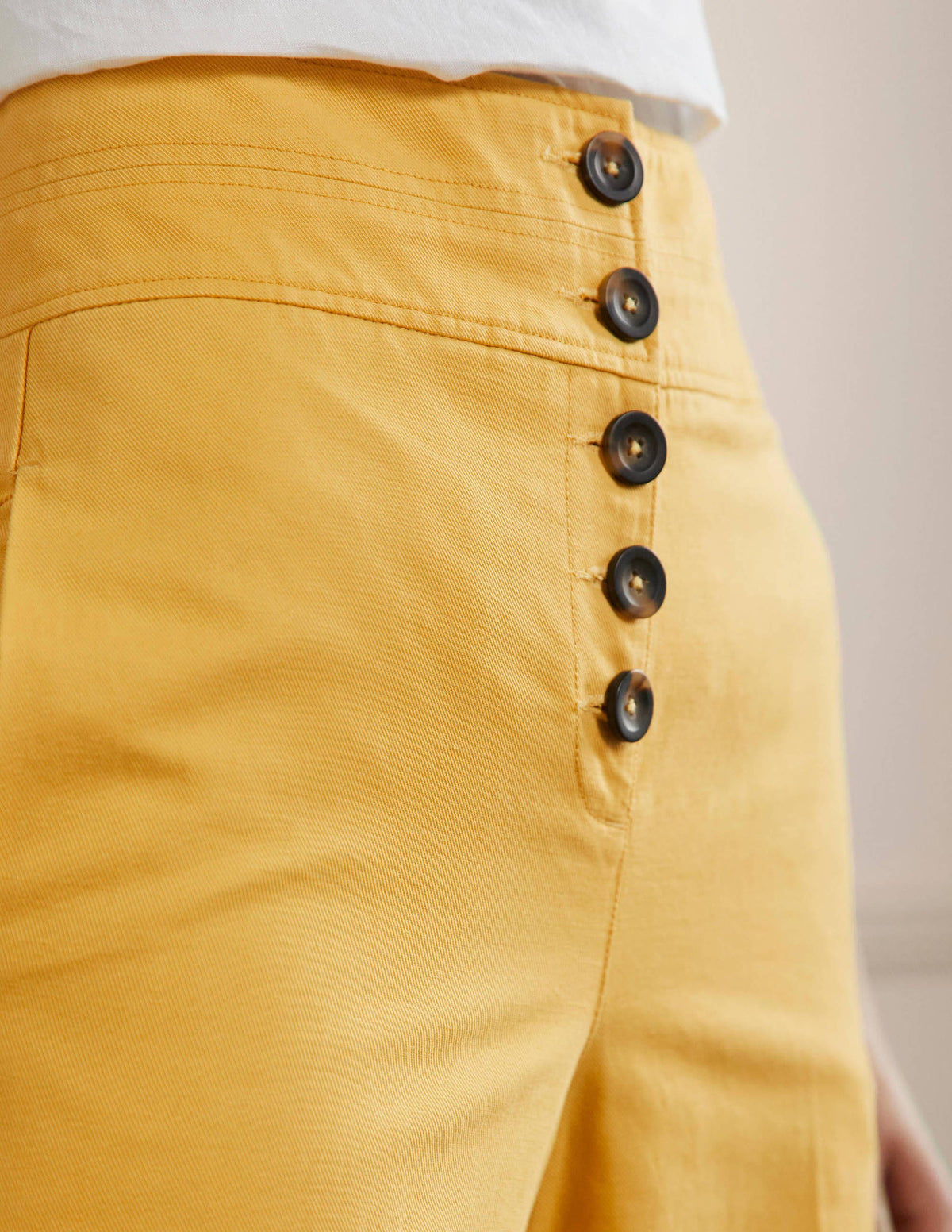 Ausgestellte Hose mit hohem Schnitt-Eigelb - Image 2
