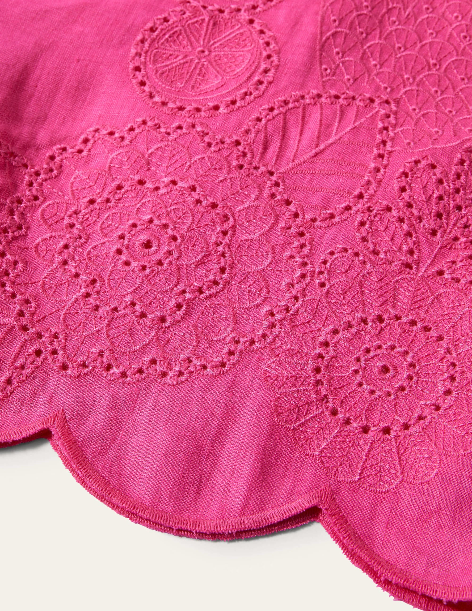 Tamsin Bestickte Shorts-Pink, Tropische Lochstickerei - Image 5