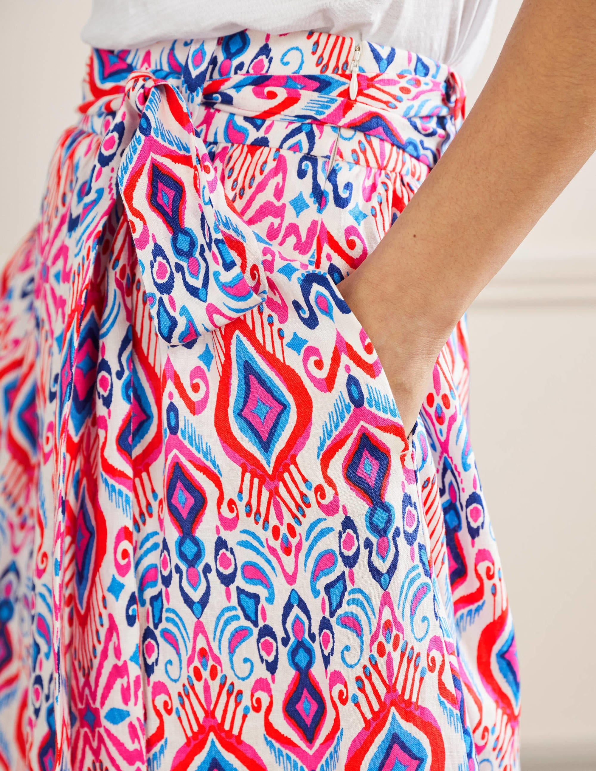 Rosemary Midirock aus Leinen-Ikat-Muster - Image 2