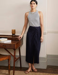 Jersey-Midirock mit Knotendetail an der Taille-Marineblau