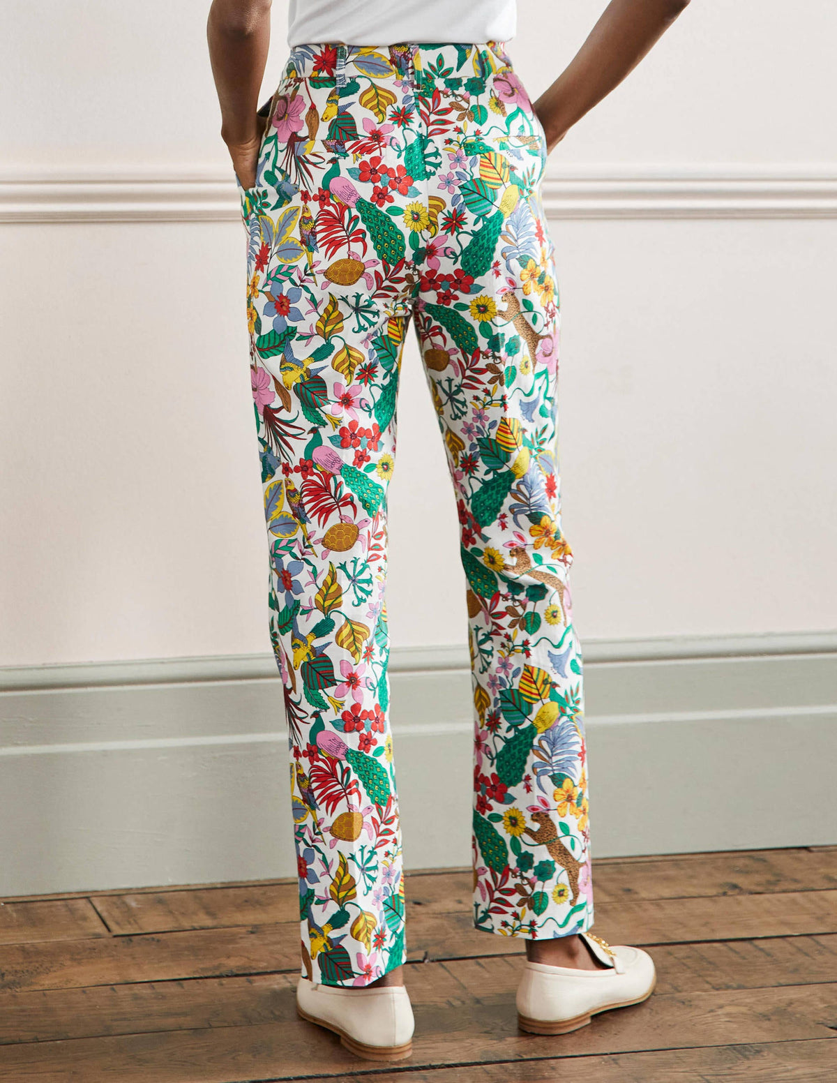Pantalon ajusté Thea en lin-Multi, motif Exotic Paradise - Image 8