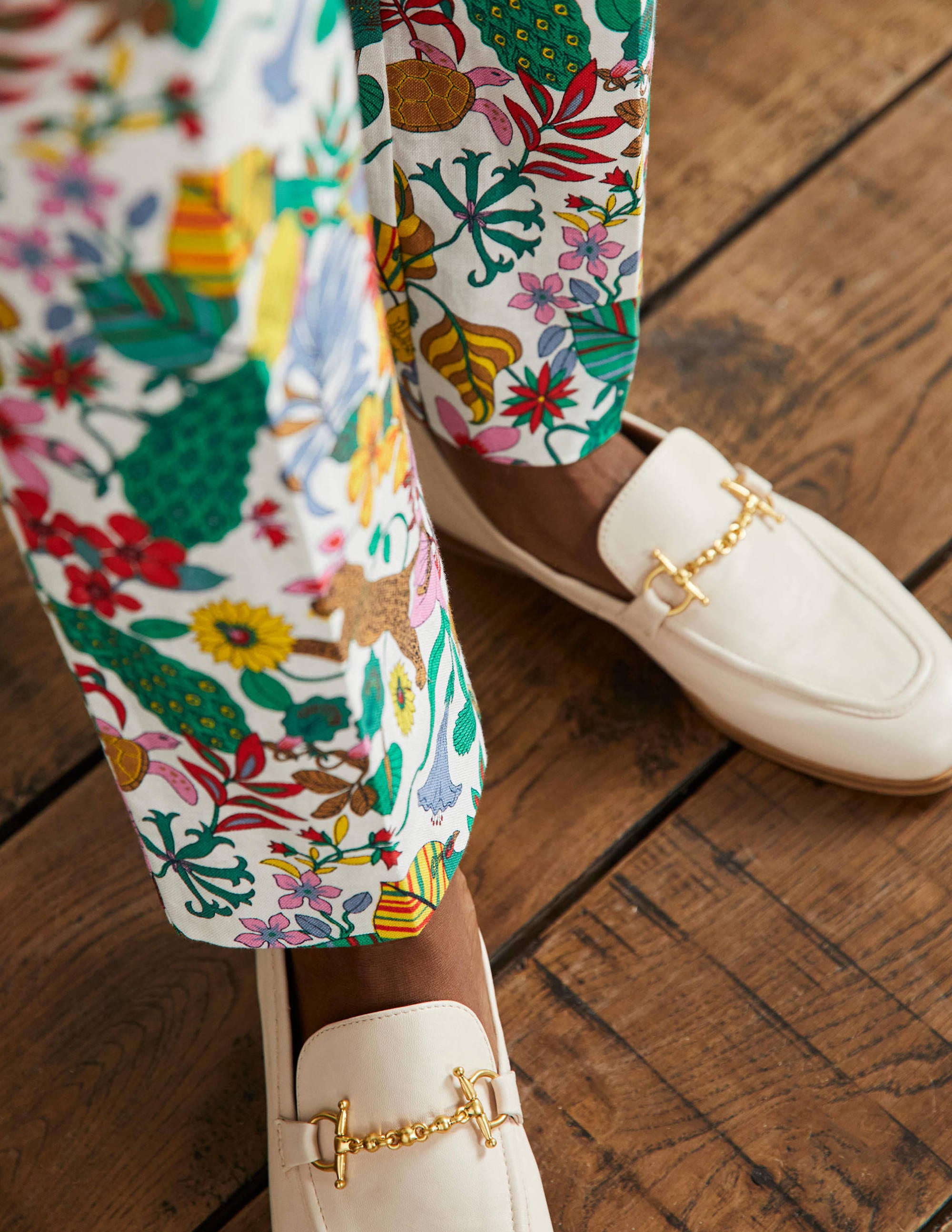 Pantalon ajusté Thea en lin-Multi, motif Exotic Paradise - Image 5